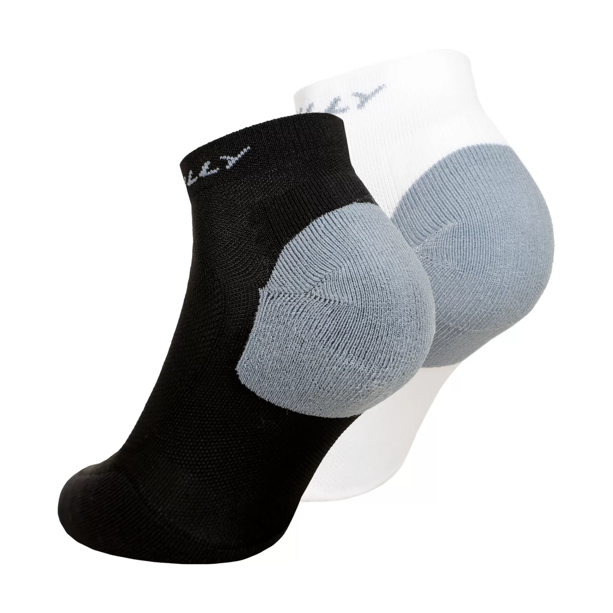 Active Quarter Minimum Cushioning 2p Running Socks - White, Black>Hilly Store