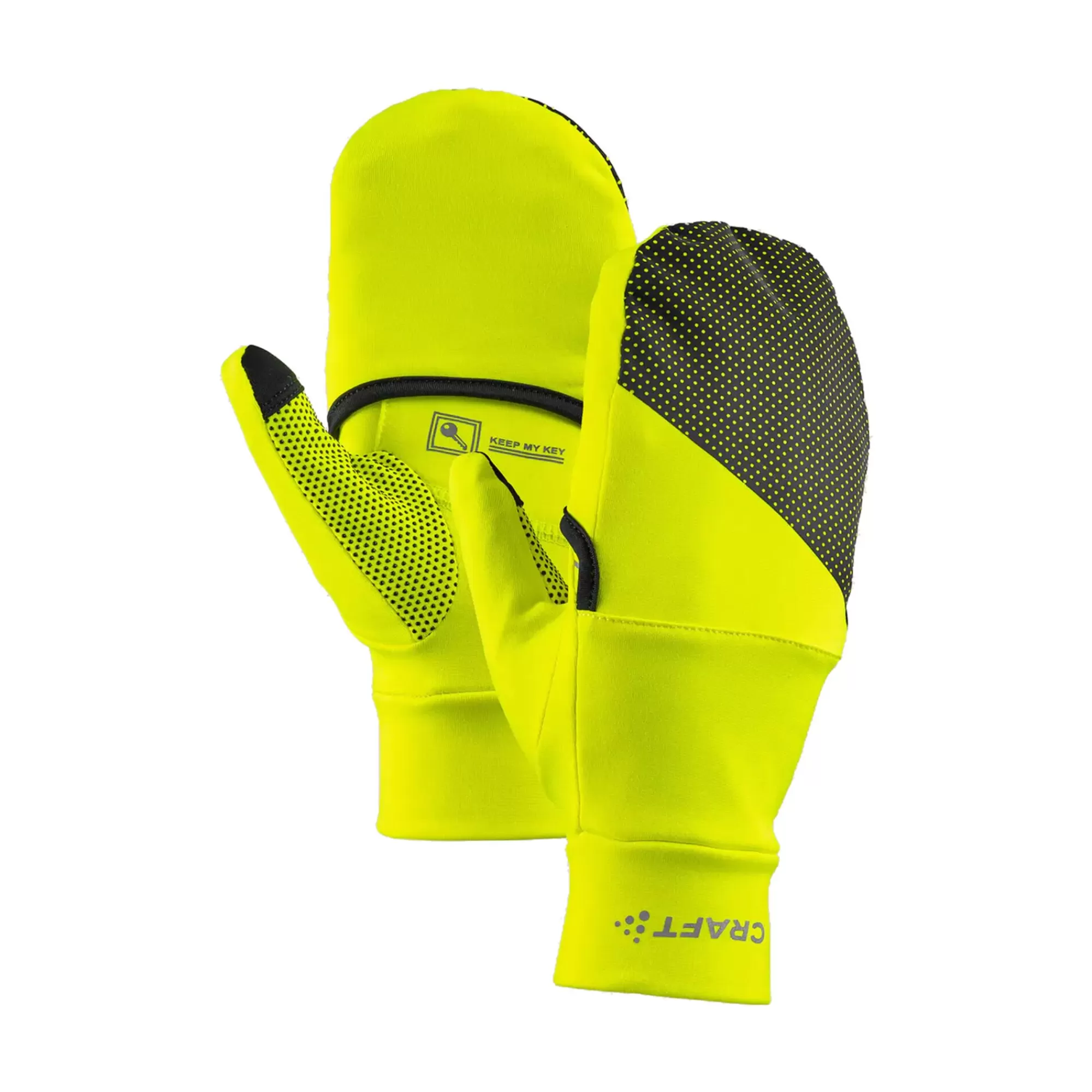 ADV Lumen Fleece Hybrid Running Gloves - Neon Green>Craft Shop
