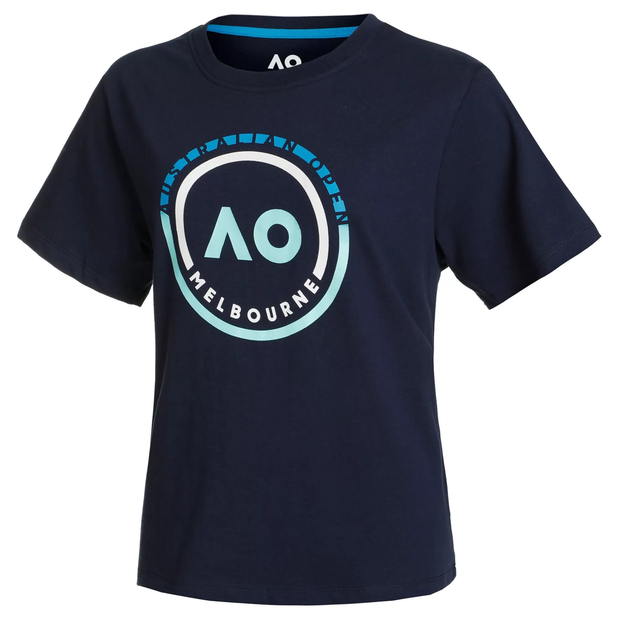 AO Round Logo T-Shirt Women - Dark Blue, Blue>Australian Open Clearance