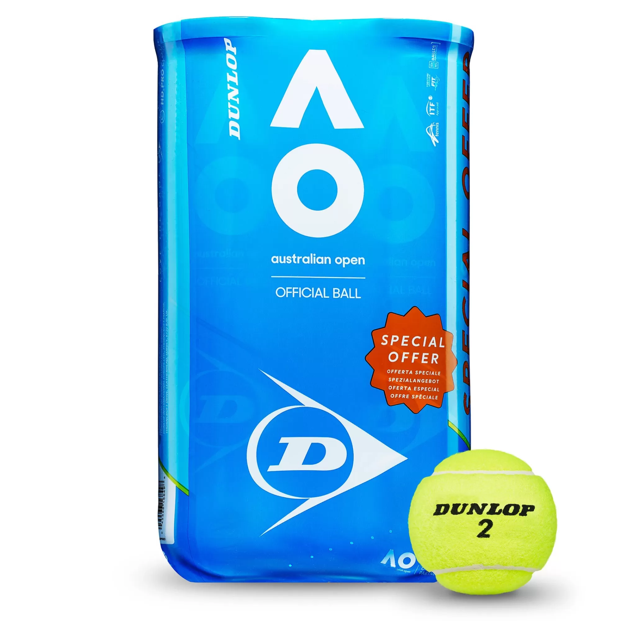 Australian Open 2x 4 Ball Tube>Dunlop Clearance