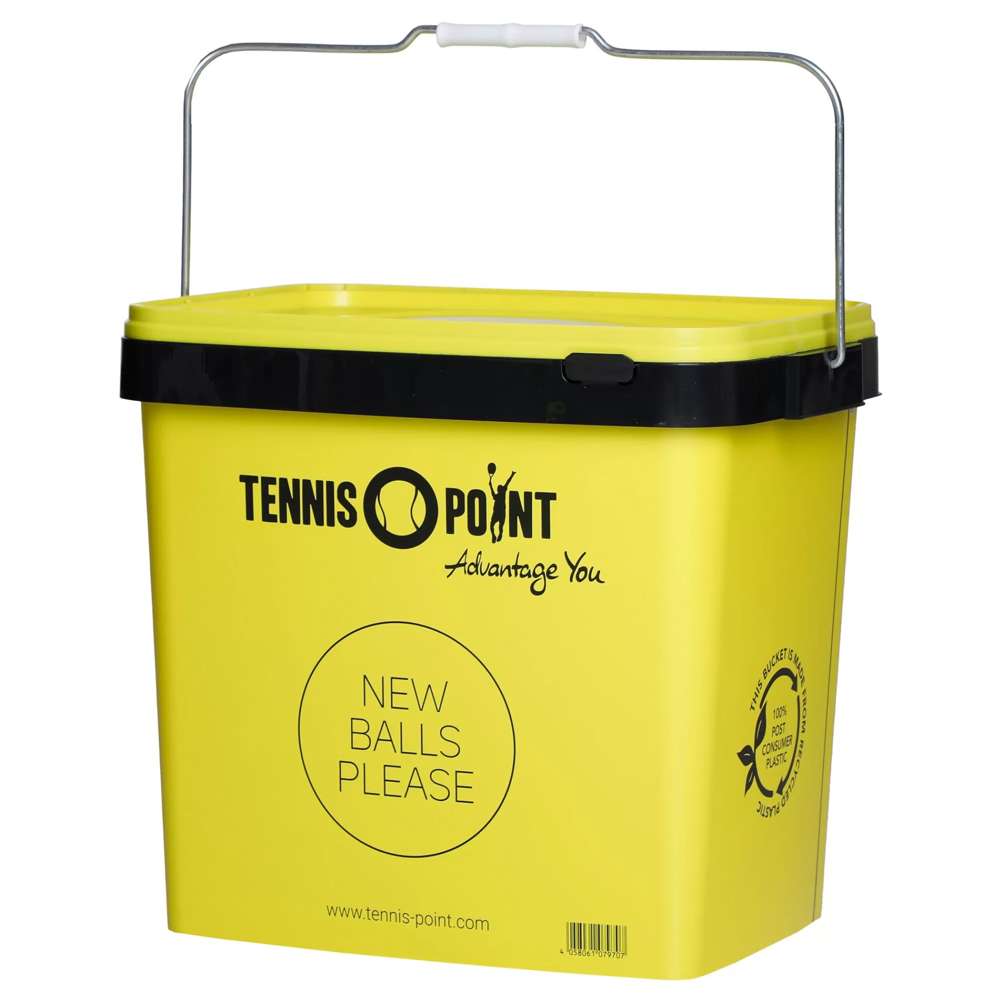 Ball Bucket With Cover, Square - Yellow>Tennis-Point Outlet