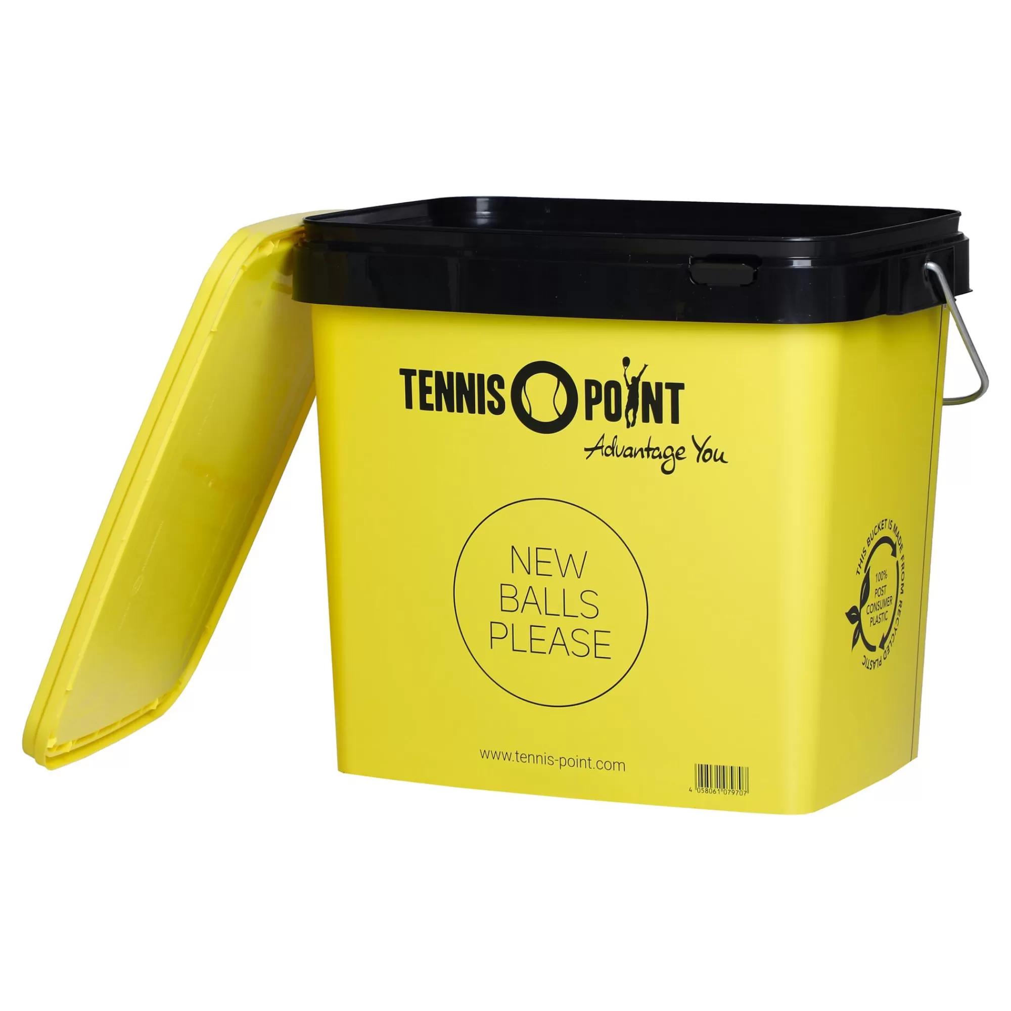 Ball Bucket With Cover, Square - Yellow>Tennis-Point Outlet