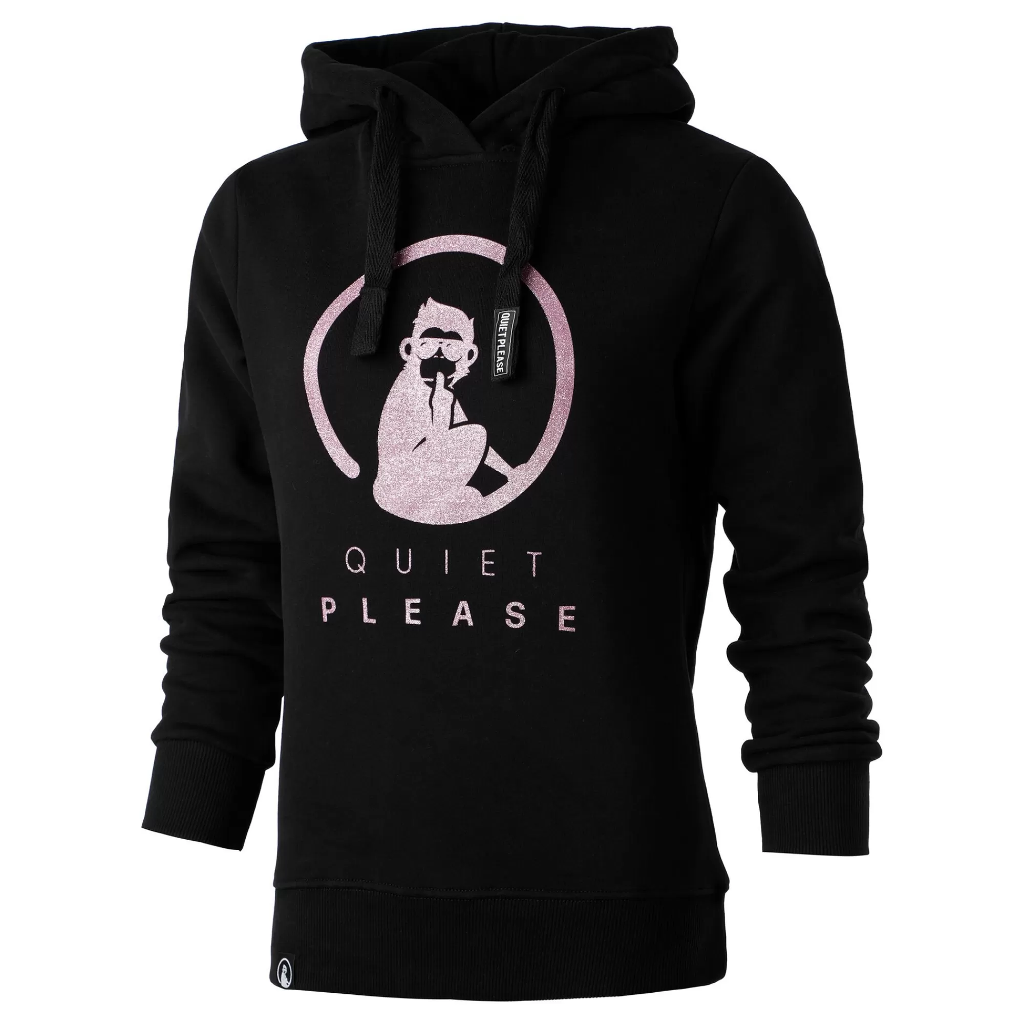 Baseline Logo Glitter Hoody Women - Black, Pink>Quiet Please Online