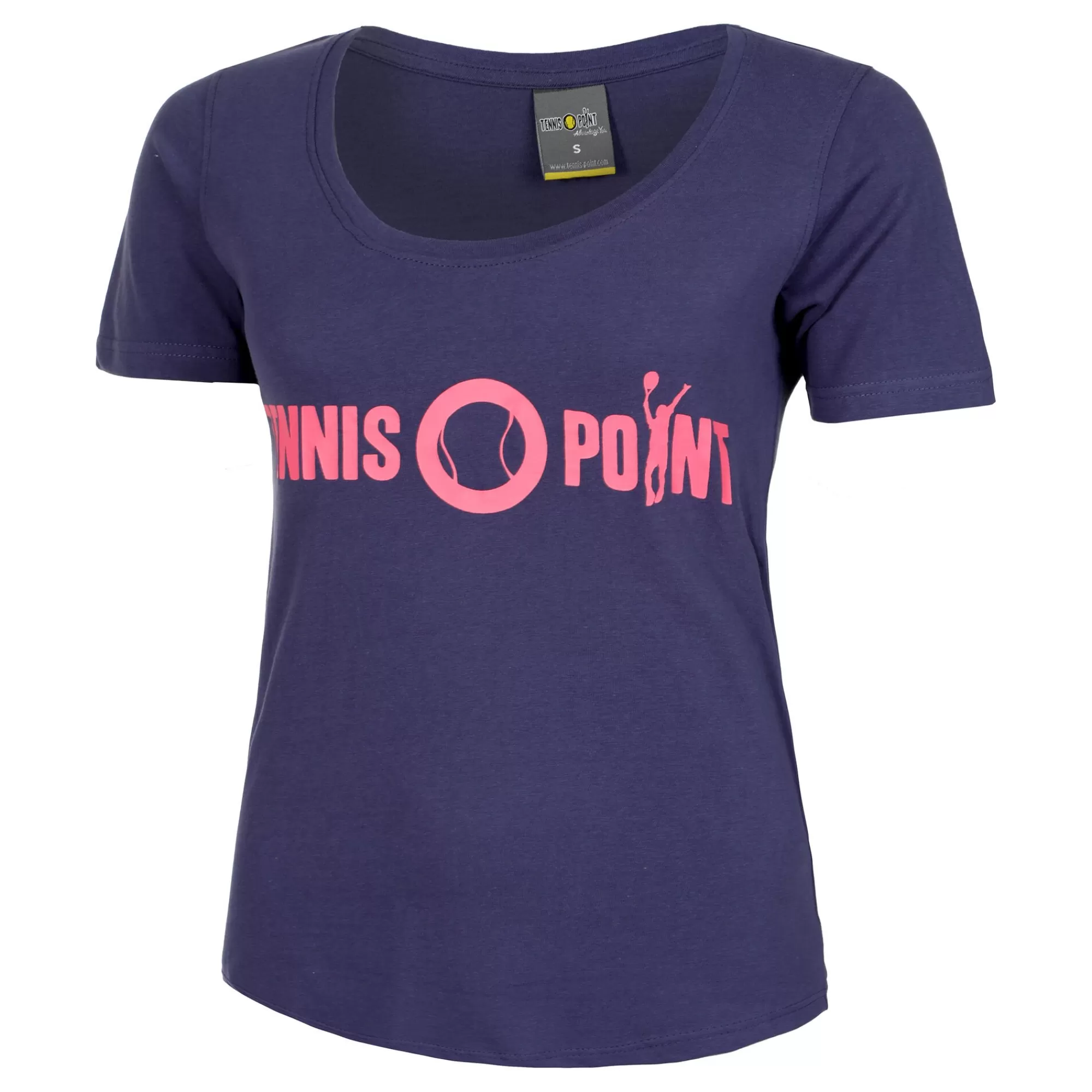 Basic Cotton T-Shirt Women - Dark Blue, Pink>Tennis-Point New