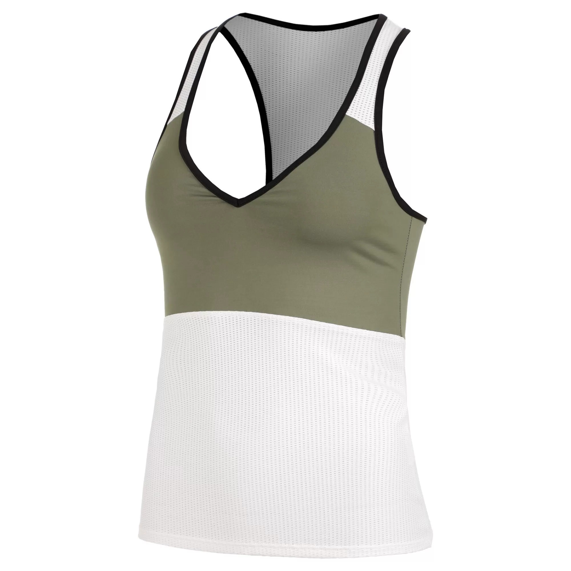 Clay Tank Top Women - Olive, White>BB by Belen Berbel Clearance