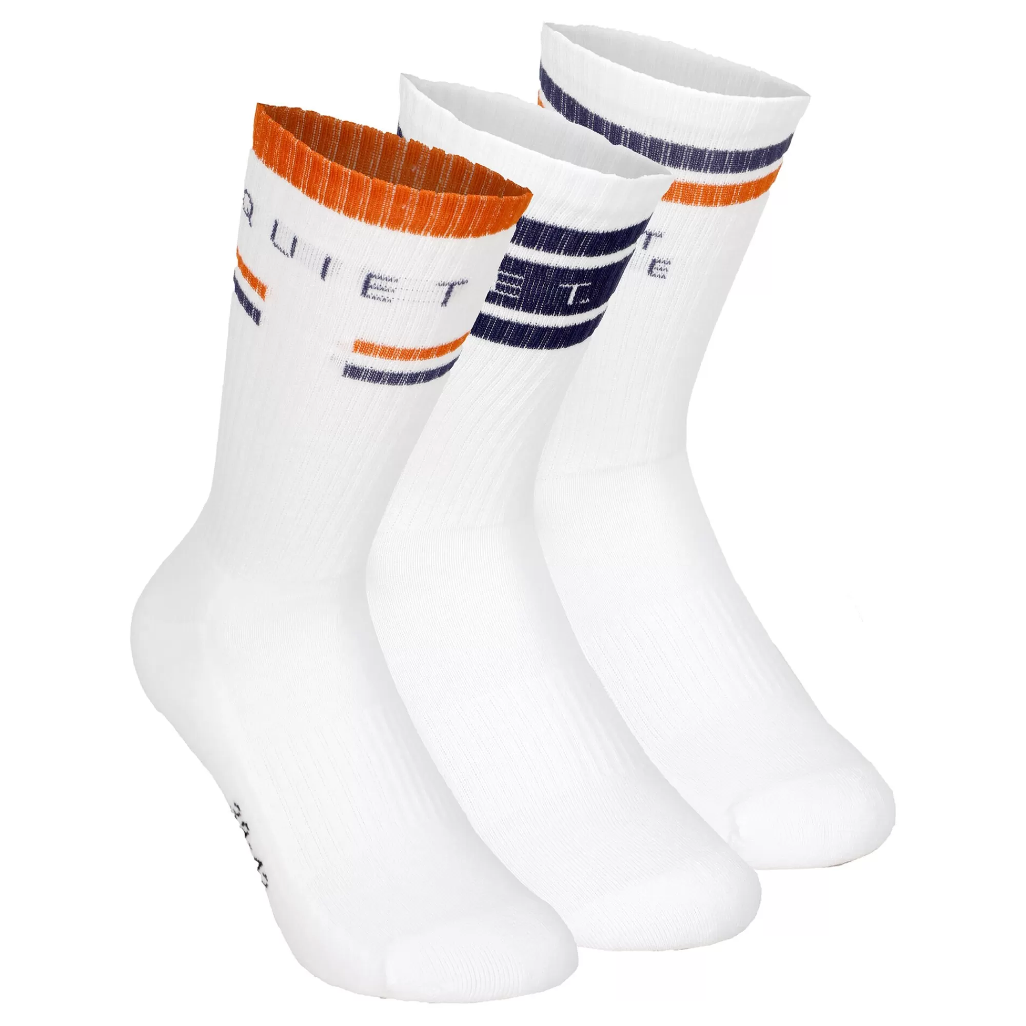 College Tennis Socks 3 Pack - White, Multicoloured>Quiet Please Outlet