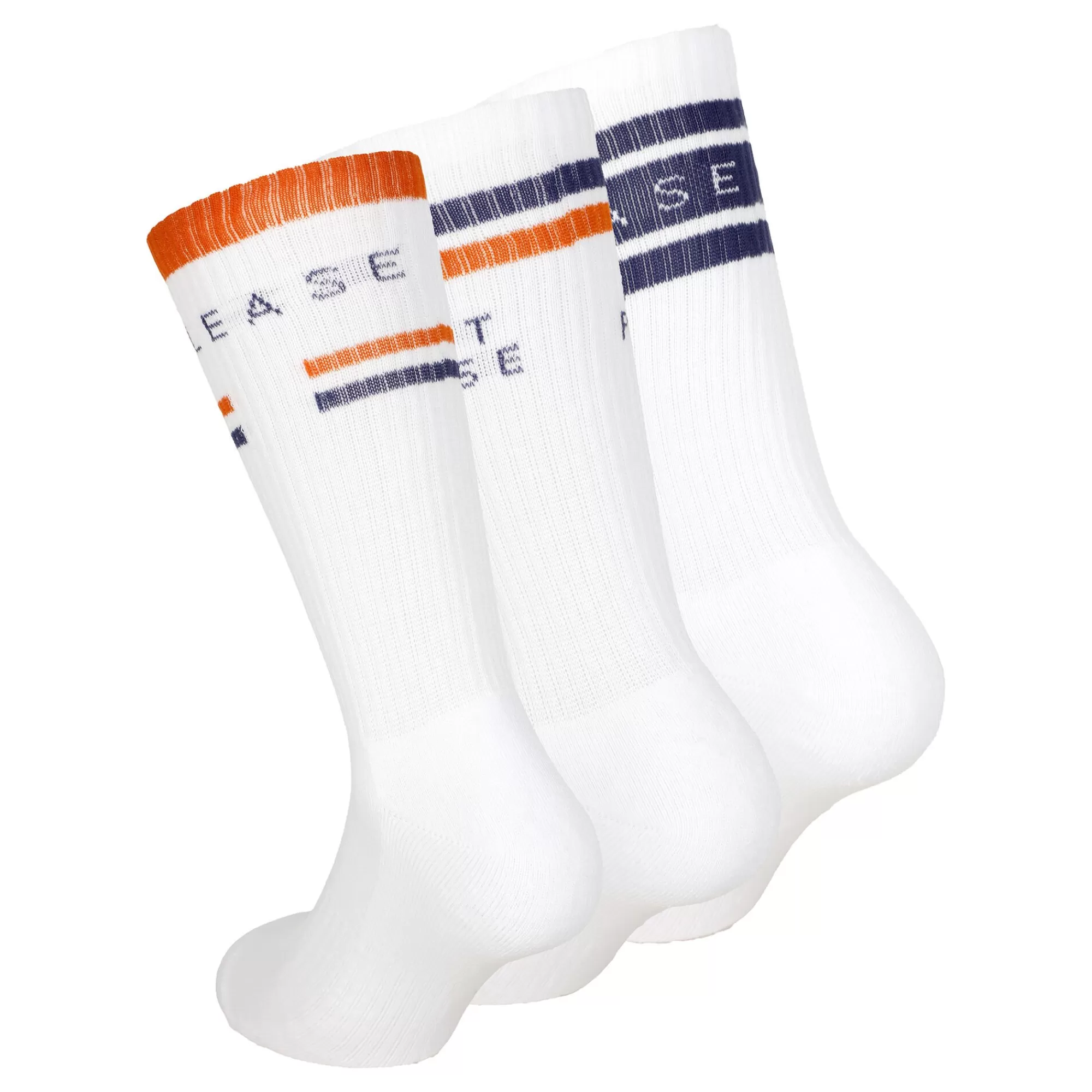 College Tennis Socks 3 Pack - White, Multicoloured>Quiet Please Outlet