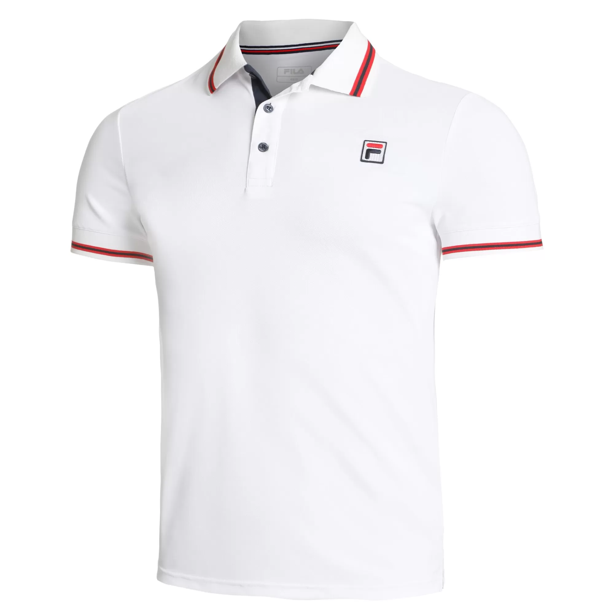 Core Button Piro Polo Men - White, Red>Fila Hot