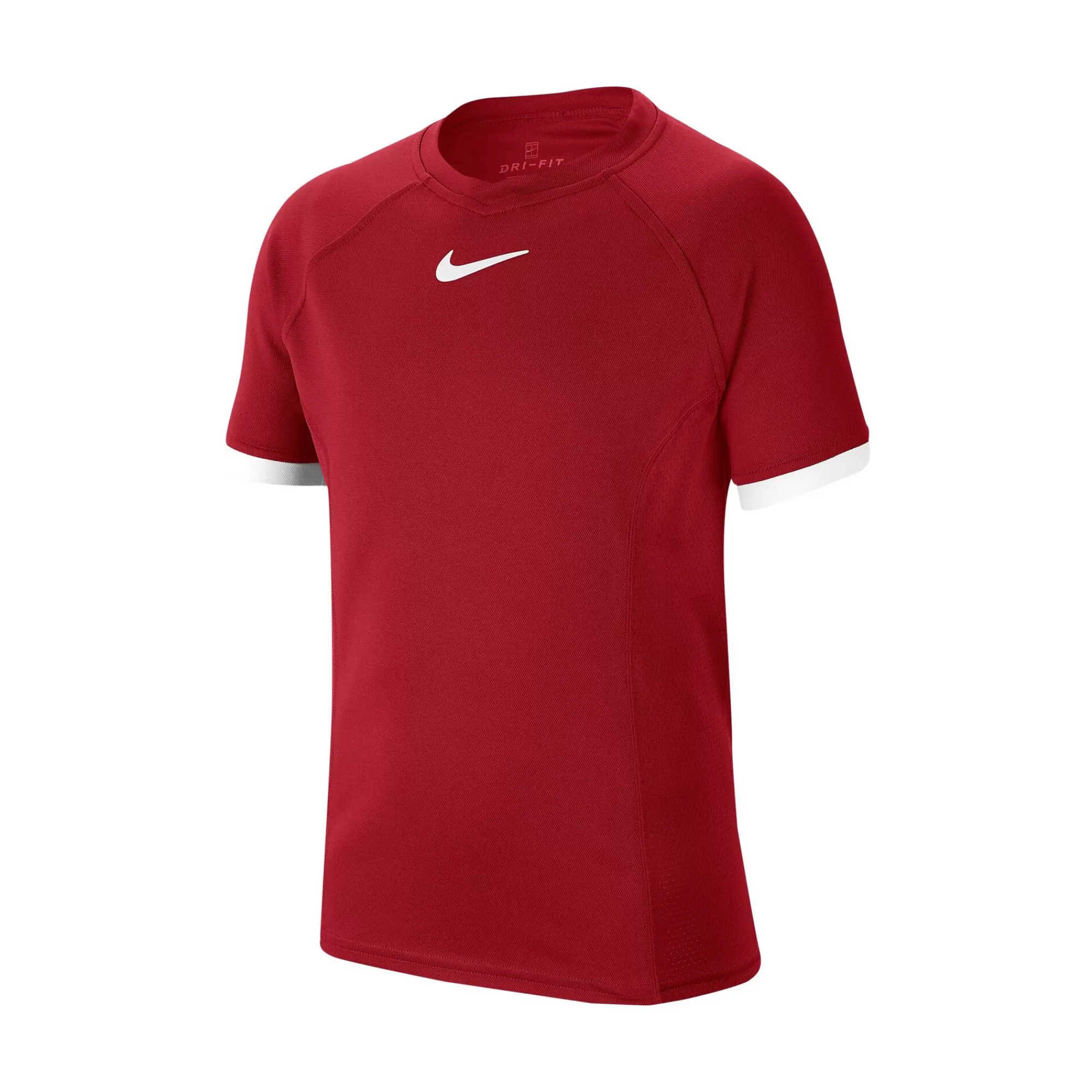 Court Dri-Fit T-Shirt Boys - Dark Red, White>Nike Best
