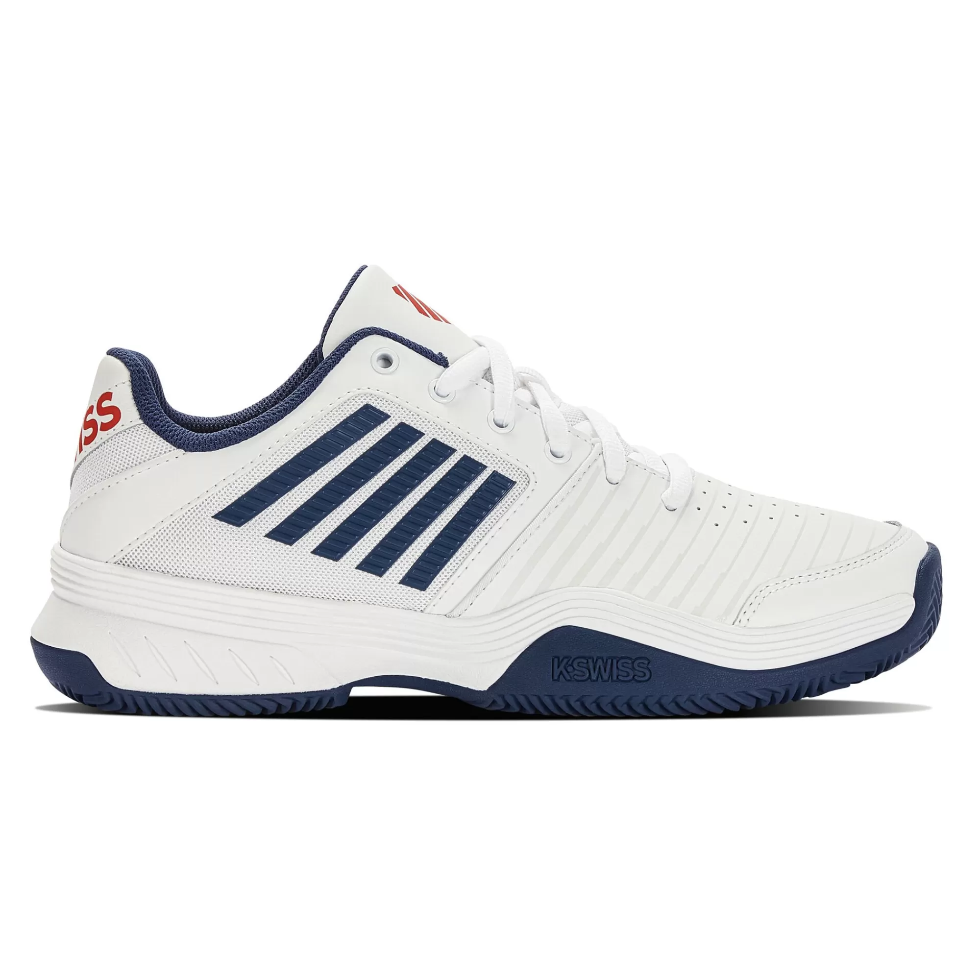 Court Express Clay Court Shoe Men - White, Dark Blue>K-Swiss Cheap