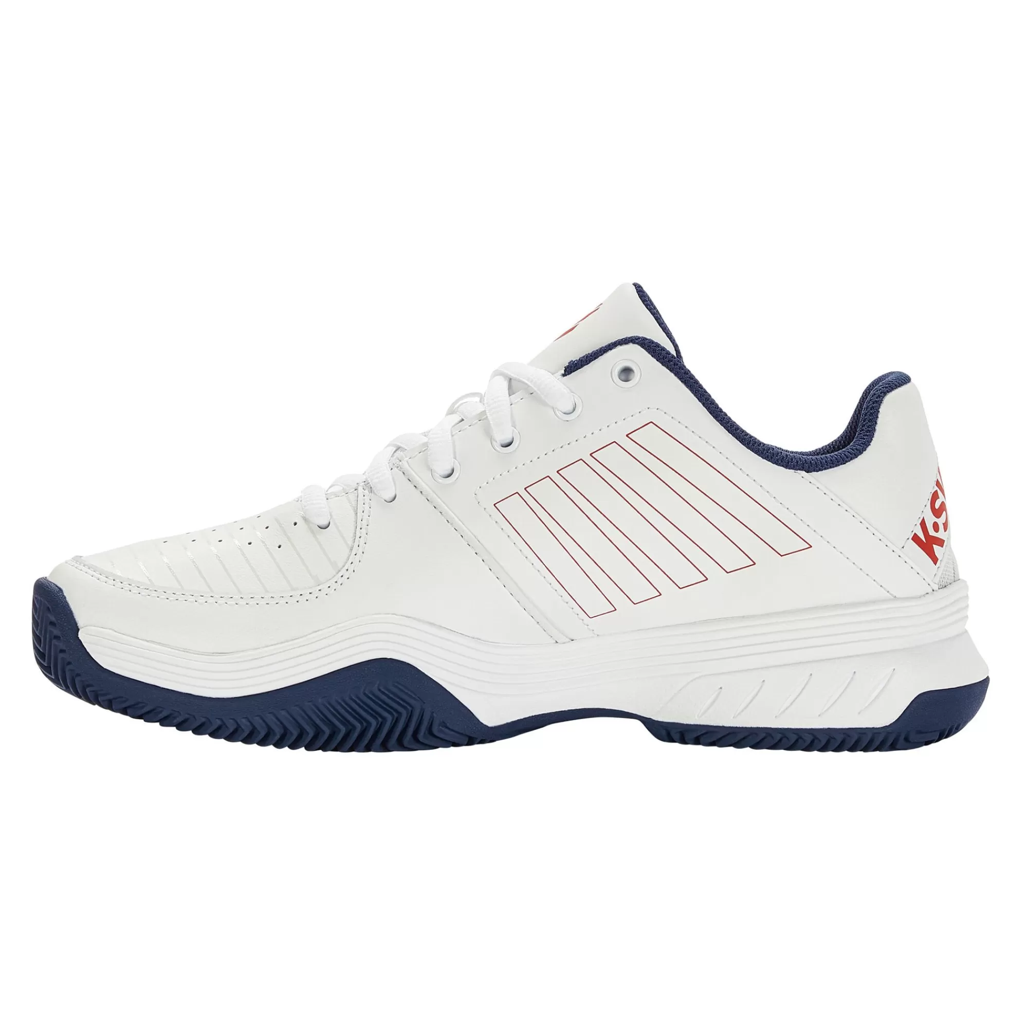 Court Express Clay Court Shoe Men - White, Dark Blue>K-Swiss Cheap