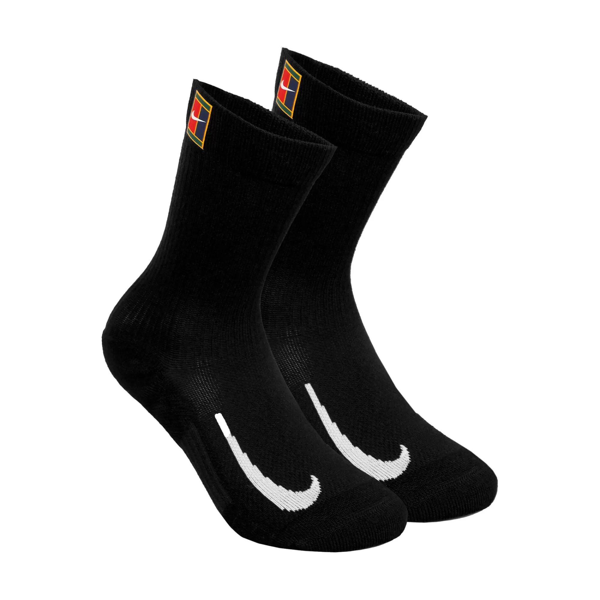 Court Multiplier Cushioned Tennis Socks 2 Pack - Black, White>Nike Cheap