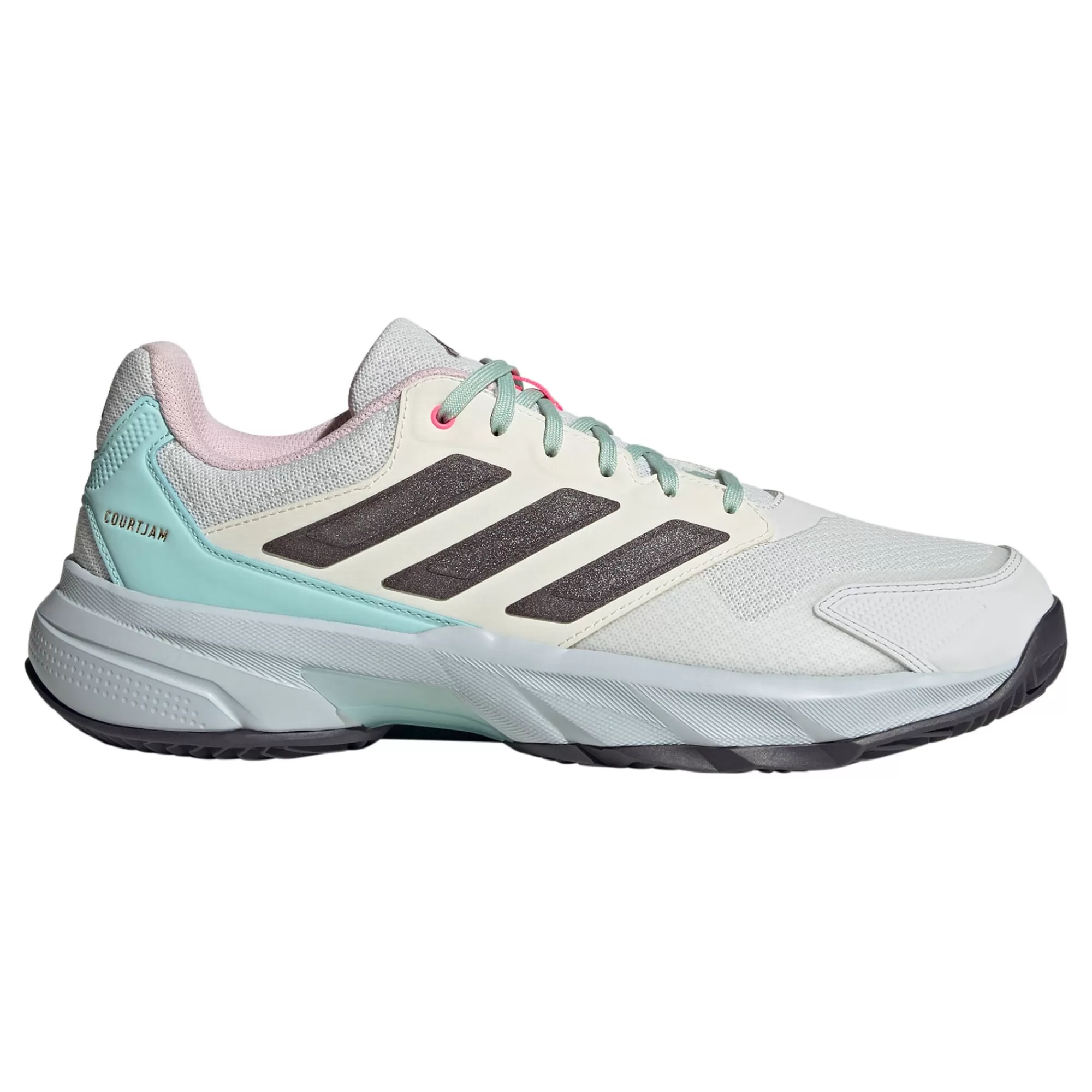 CourtJam Control 3 Clay Court Shoe Men - White, Grey>adidas Outlet