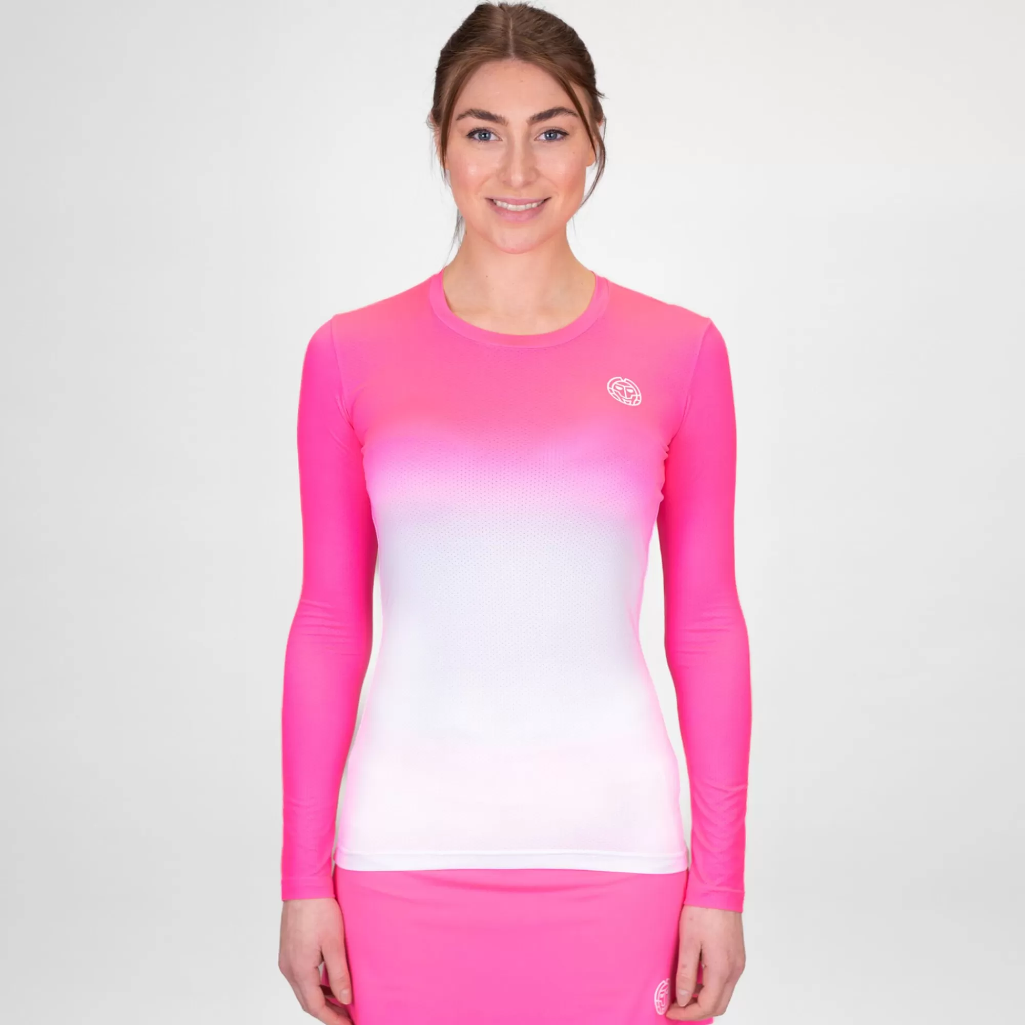 Crew Gradiant Long Sleeve Women - Pink, White>BIDI BADU Sale