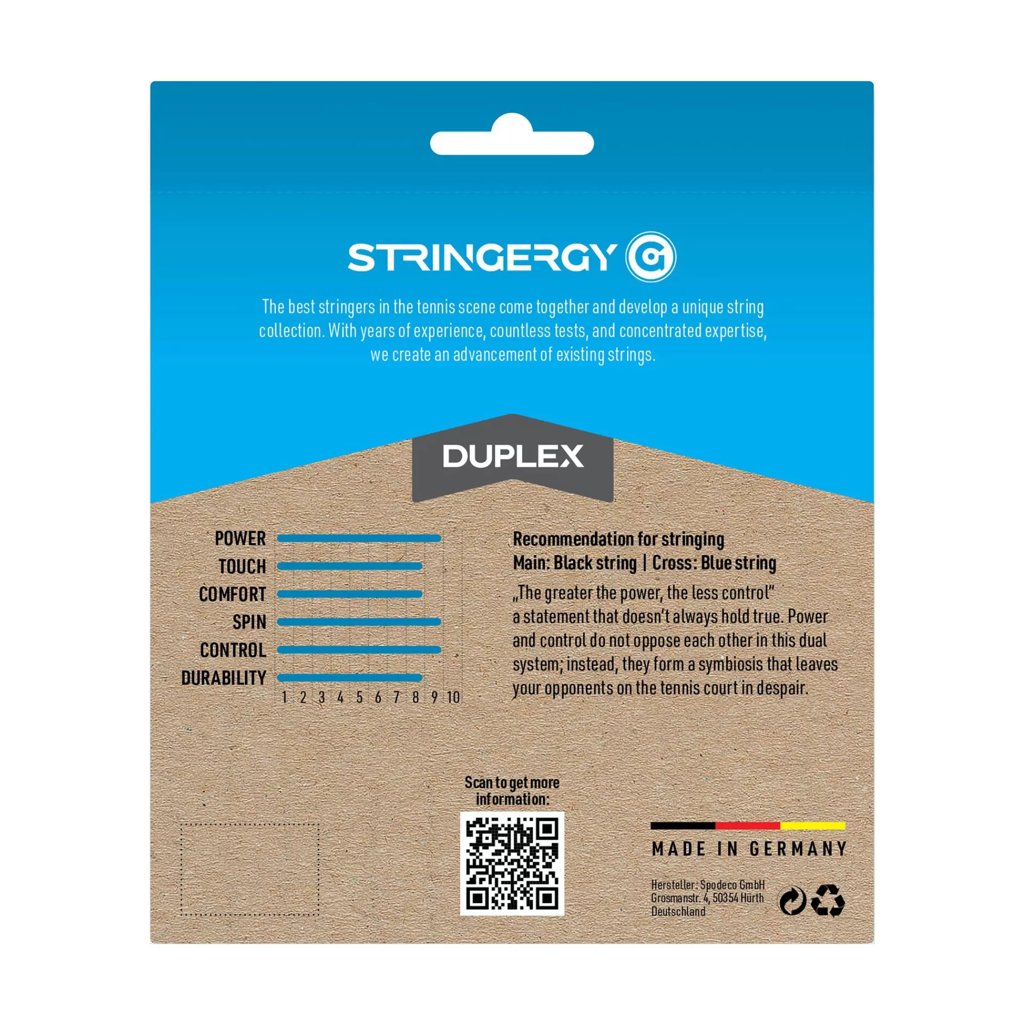 Duplex String Set 2x 6m - Black, Blue>Stringergy Store