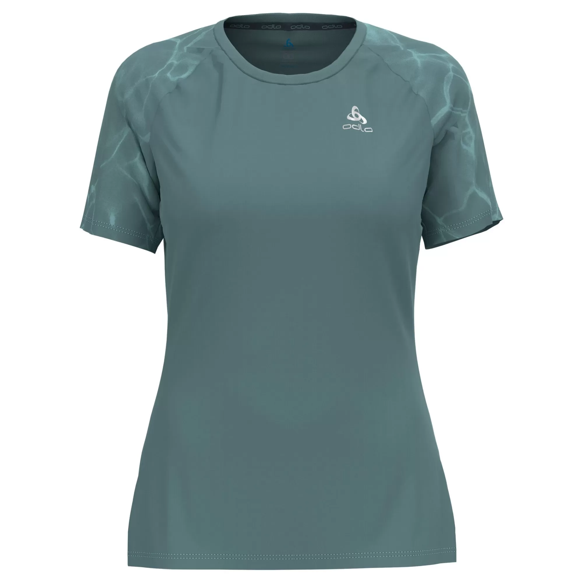Essential Print Crew Neck Running Shirt Women - Blue Grey>Odlo Outlet