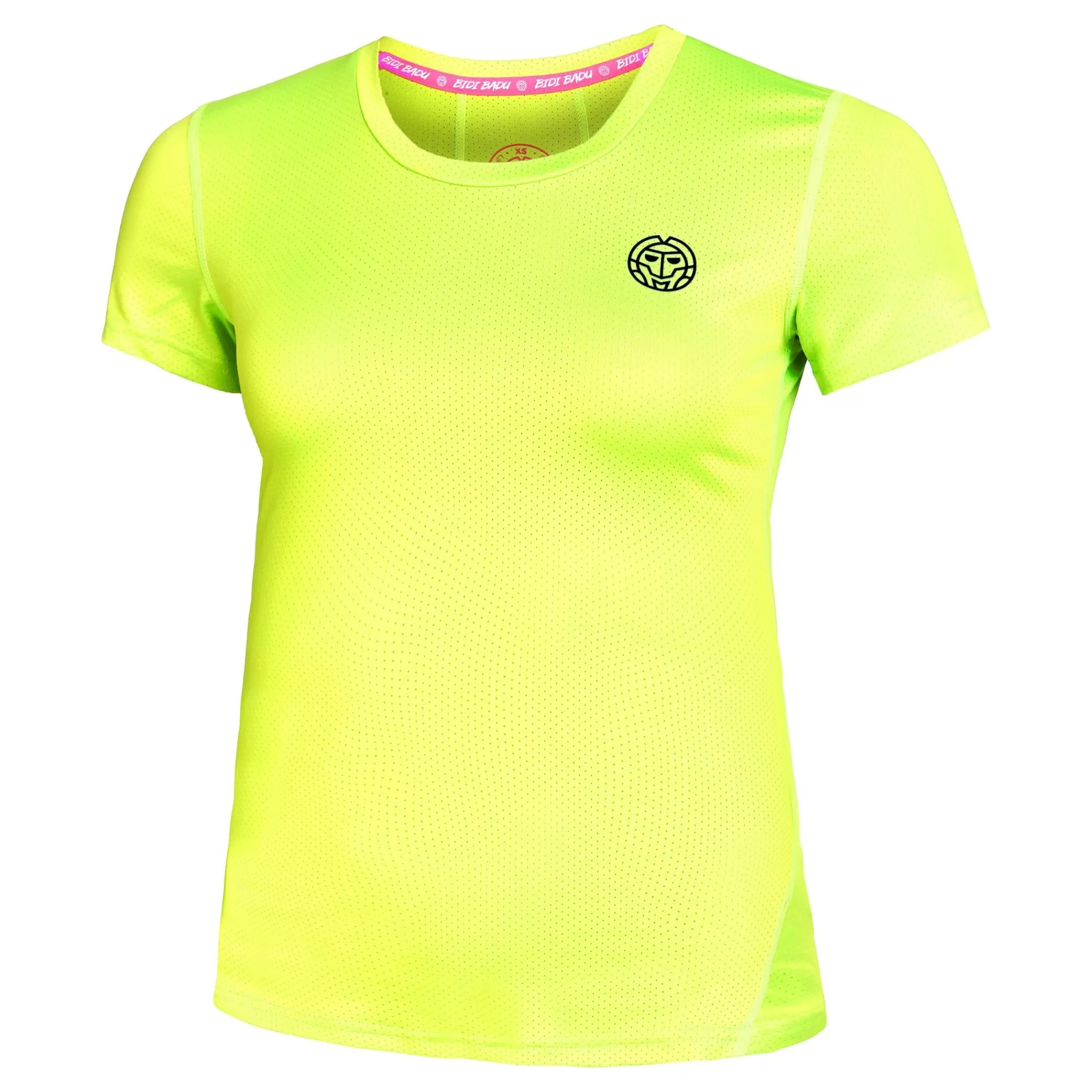 Eve Tech Roundneck T-Shirt Women - Neon Yellow, Black>BIDI BADU Clearance