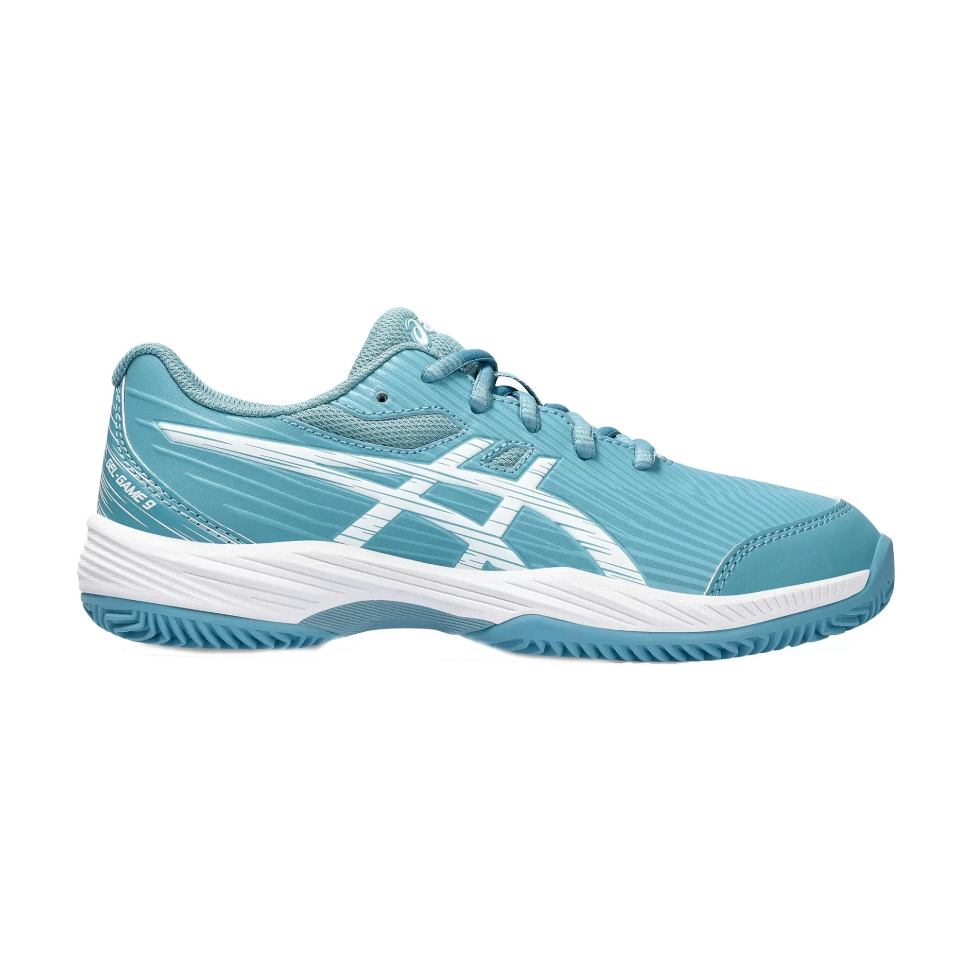 Gel-Game 9 GS Clay Court Shoe Kids - Turquoise, White>ASICS Best Sale