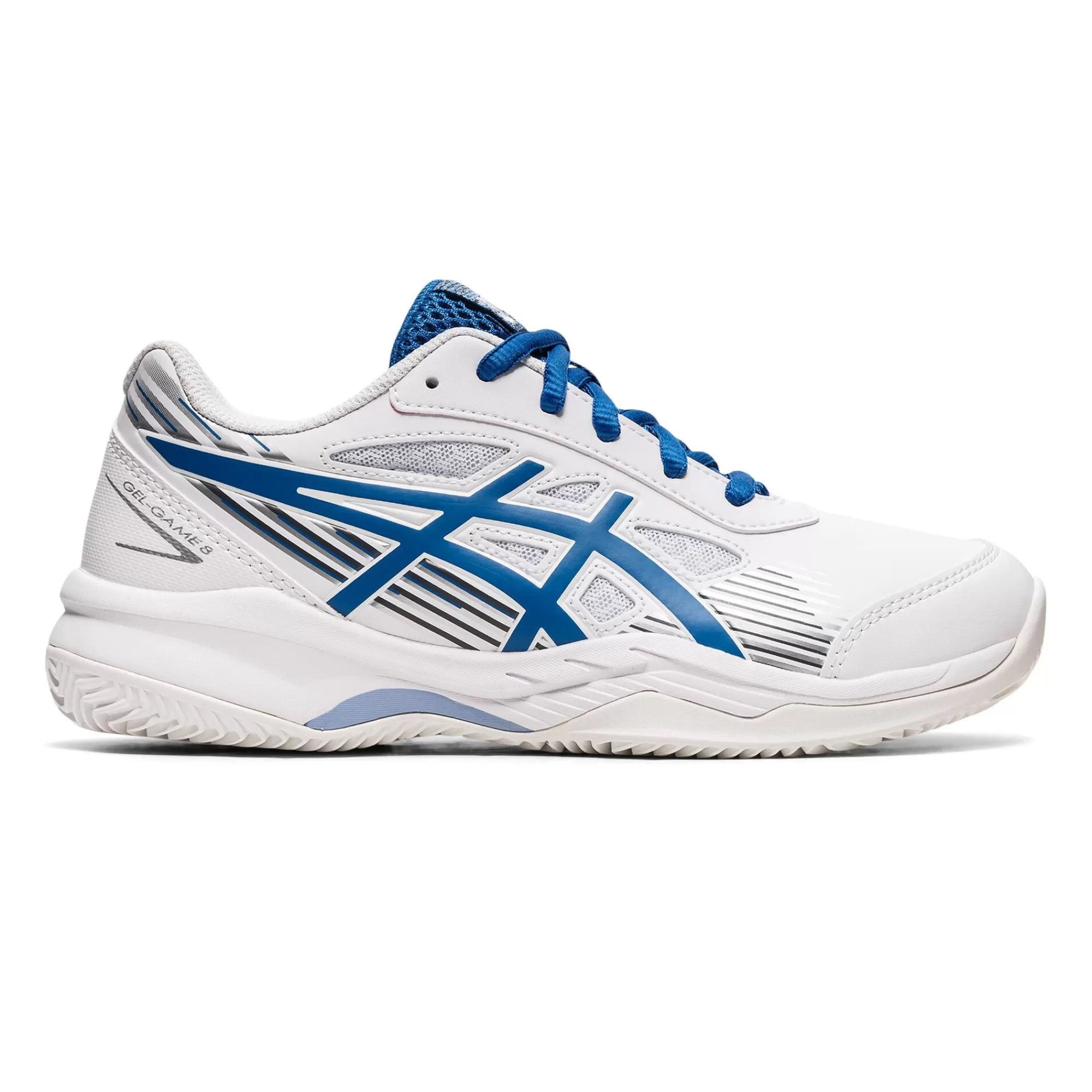 Gel-Game 8 GS Clay Court Shoe Kids - White, Blue>ASICS Best