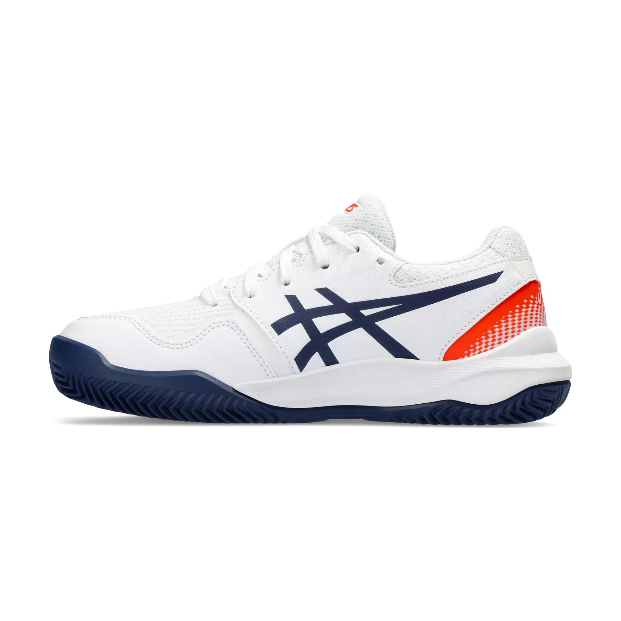 Gel-Resolution 9 GS Clay Court Shoe Kids - White, Dark Blue>ASICS New