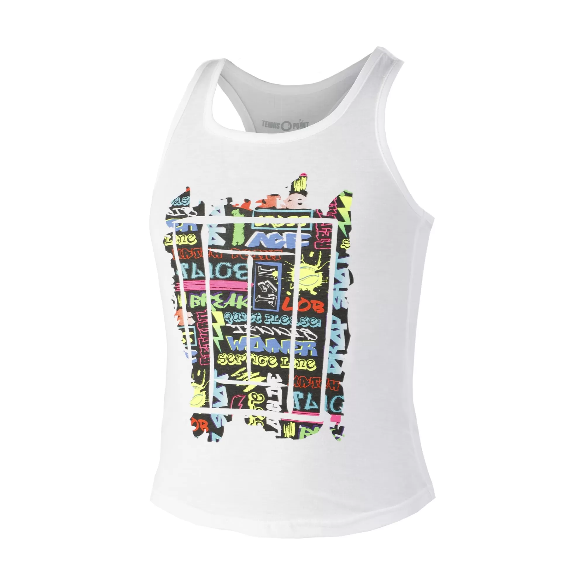 Graffity Tank Top Girls - White, Multicoloured>Tennis-Point Best Sale
