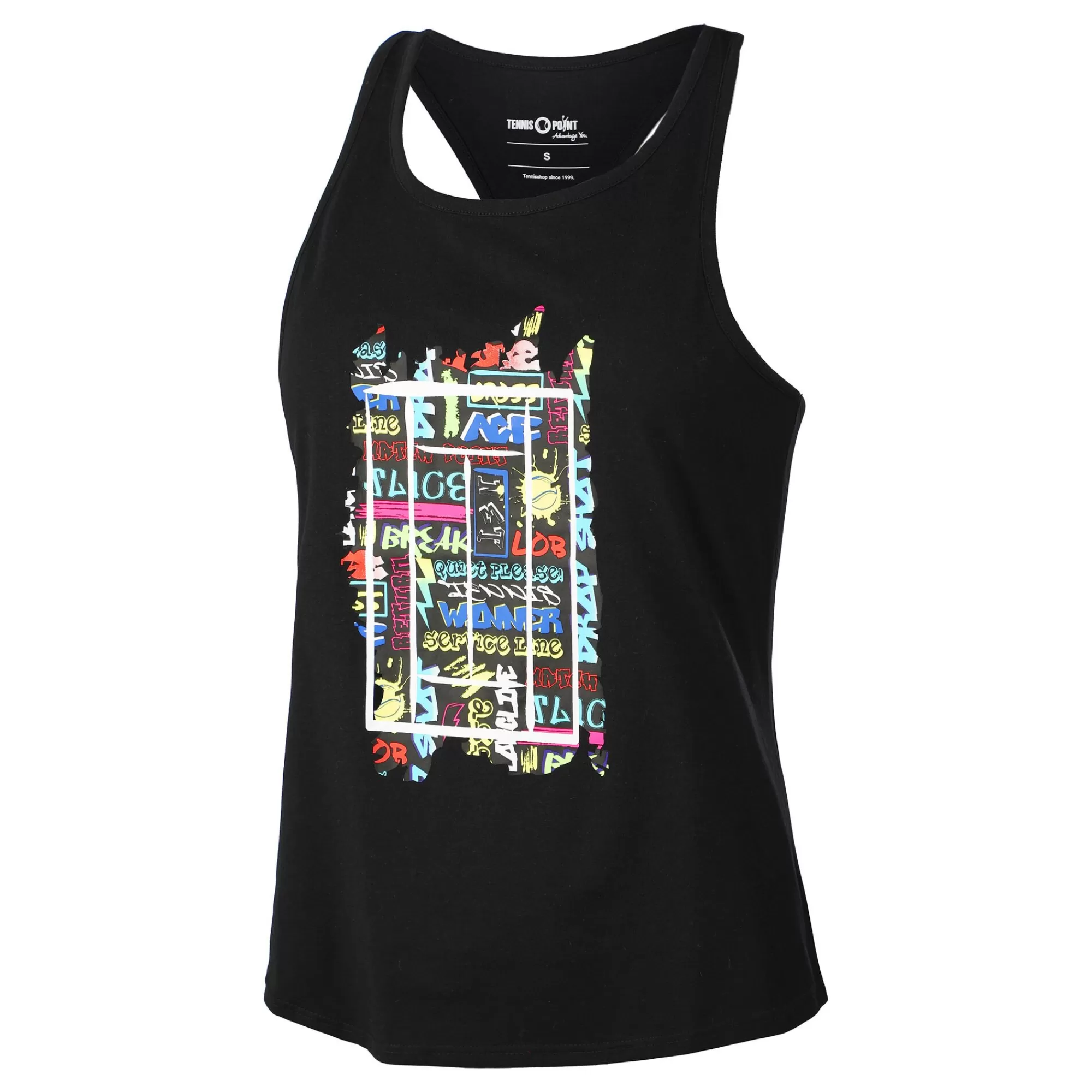 Graffity Tank Top Women - Black, Multicoloured>Tennis-Point Flash Sale