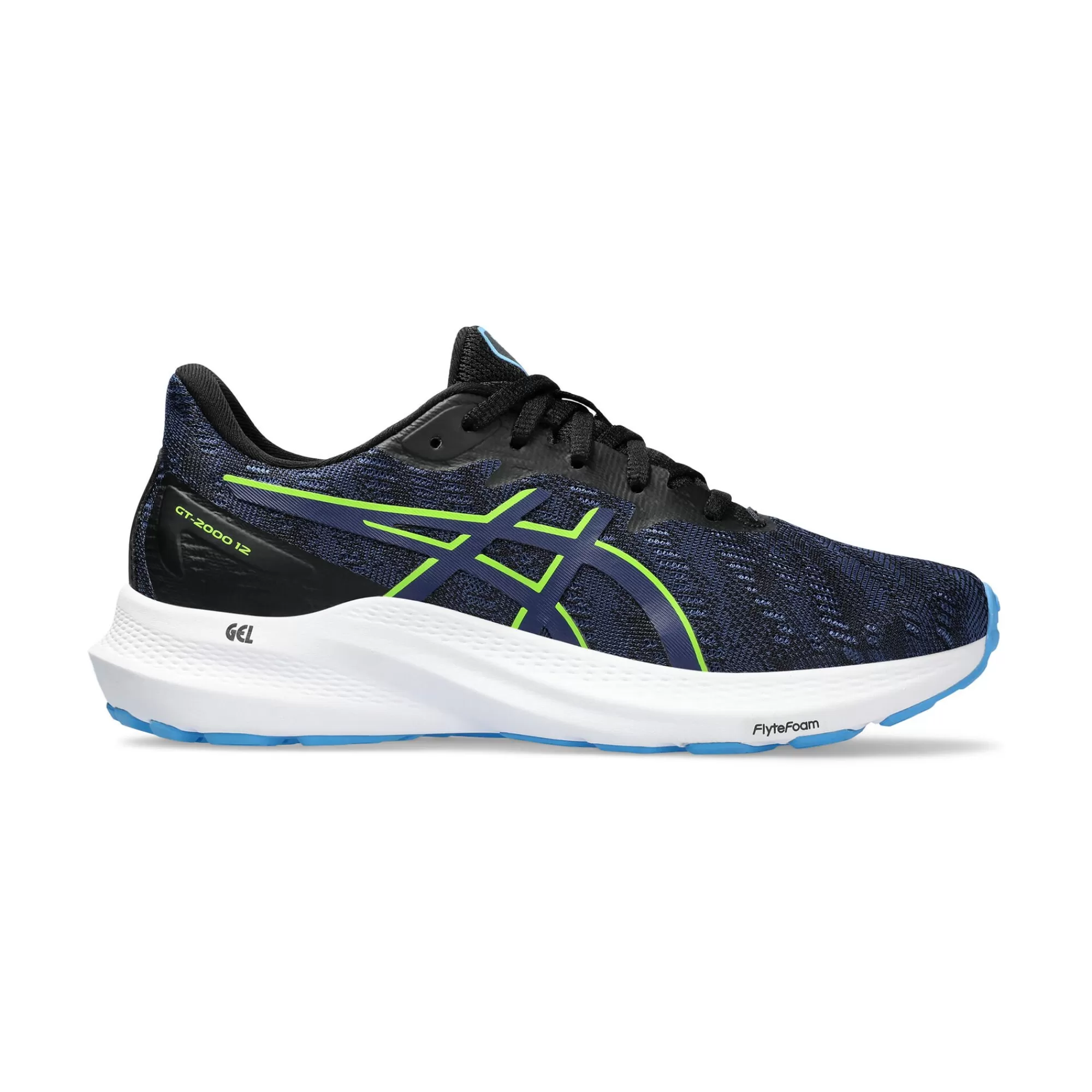 GT-2000 12 GS Stability Running Shoe Kids - Black, Blue>ASICS Sale