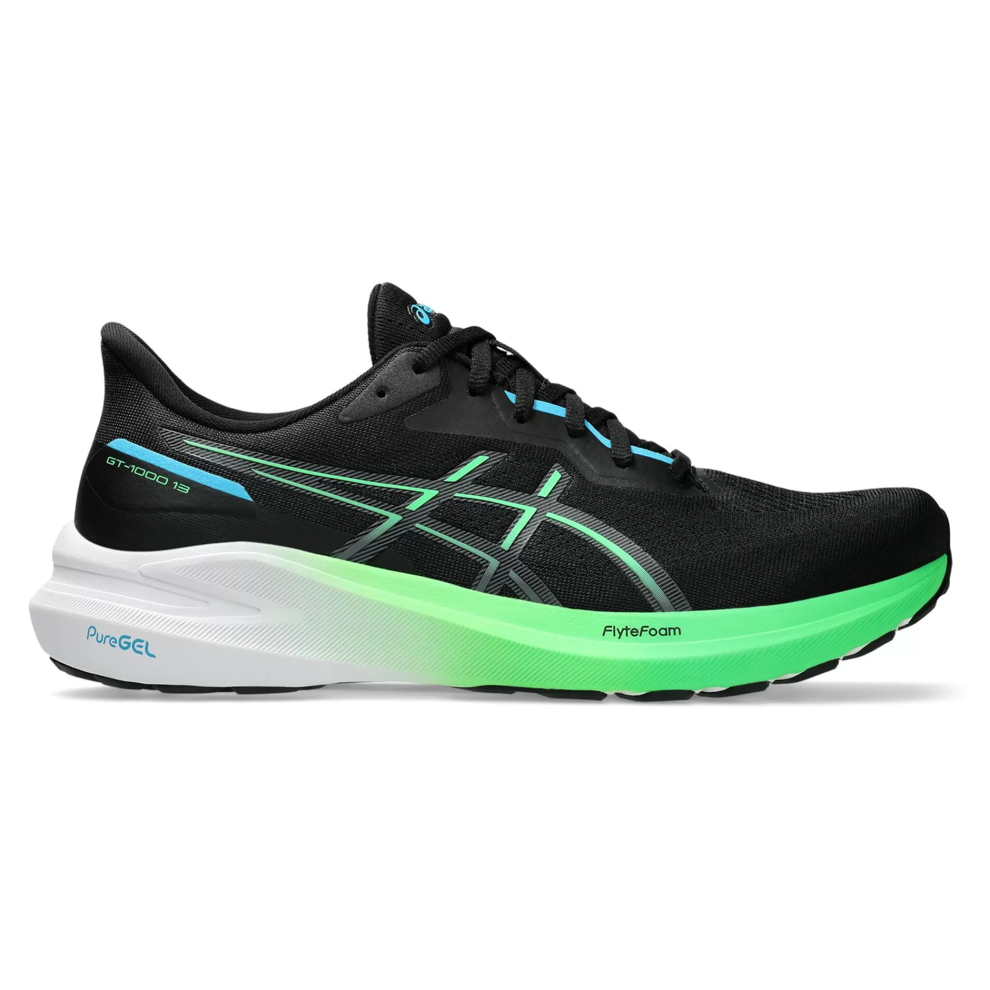 GT-1000 13 Stability Running Shoe Men - Black, Green>ASICS Flash Sale