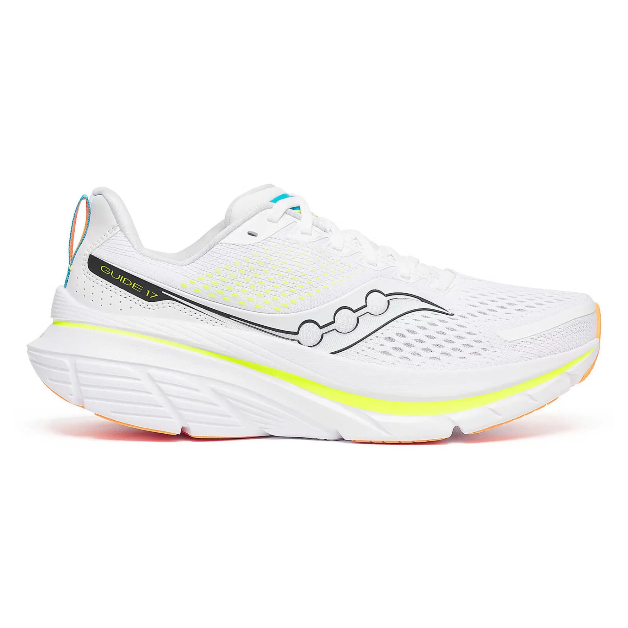 Guide 17 Stability Running Shoe Men - White, Black>Saucony Cheap