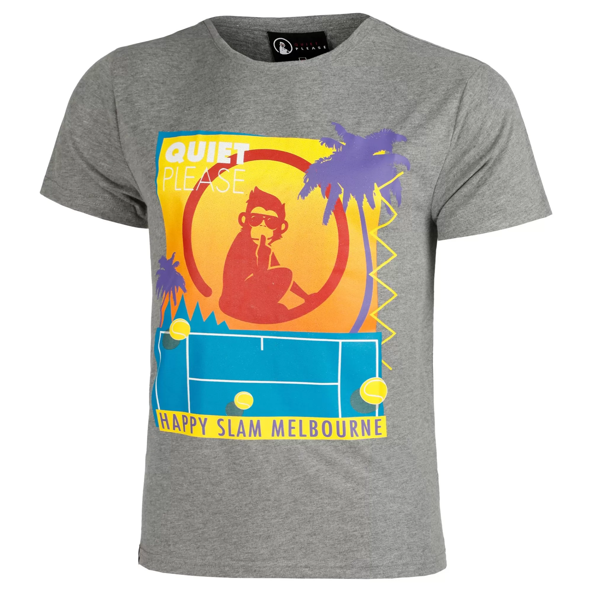 Happy Slam T-Shirt Men - Grey, Multicoloured>Quiet Please Discount