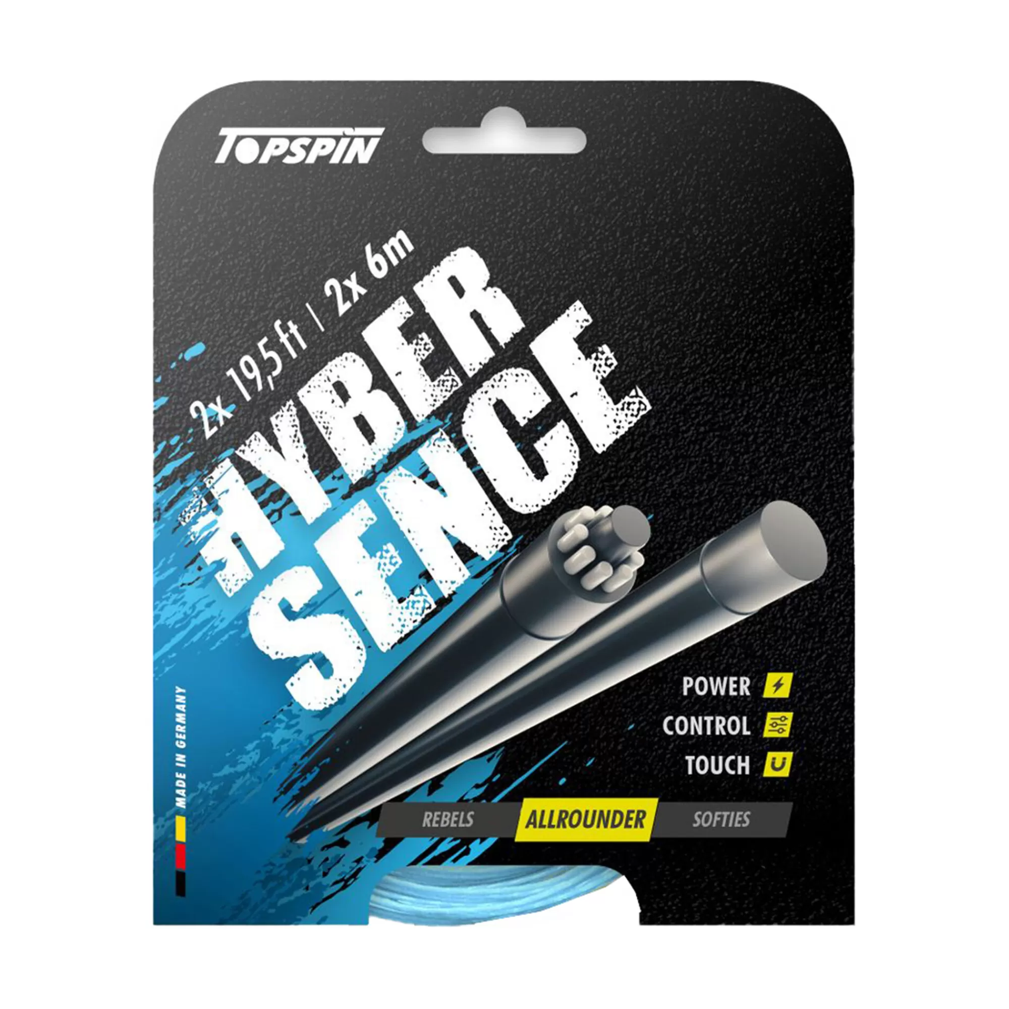 Hyber Sence 2 X 6m String Set - Light Blue>Topspin Cheap