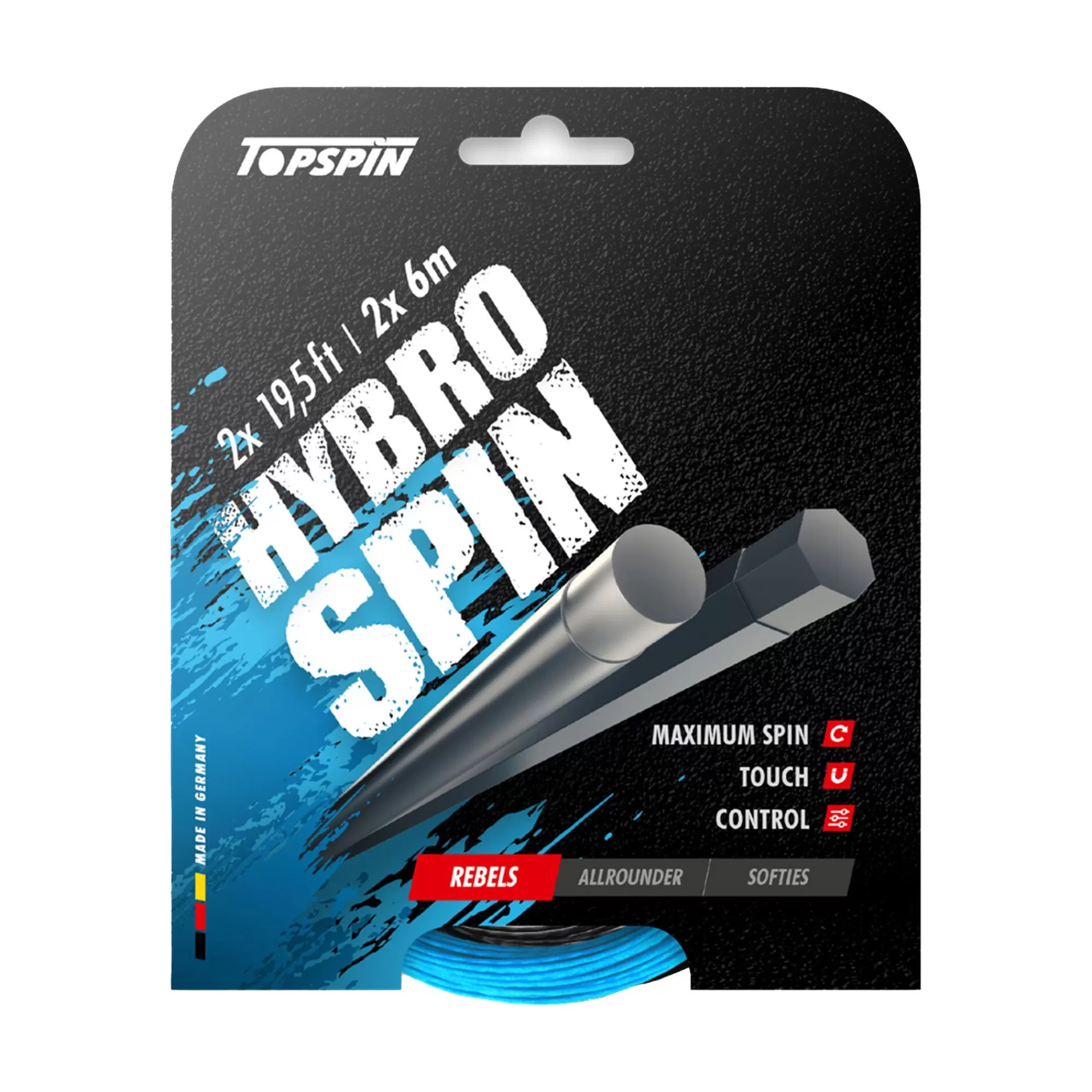 Hybro Spin 2 X 6m String Set - Light Blue>Topspin Outlet