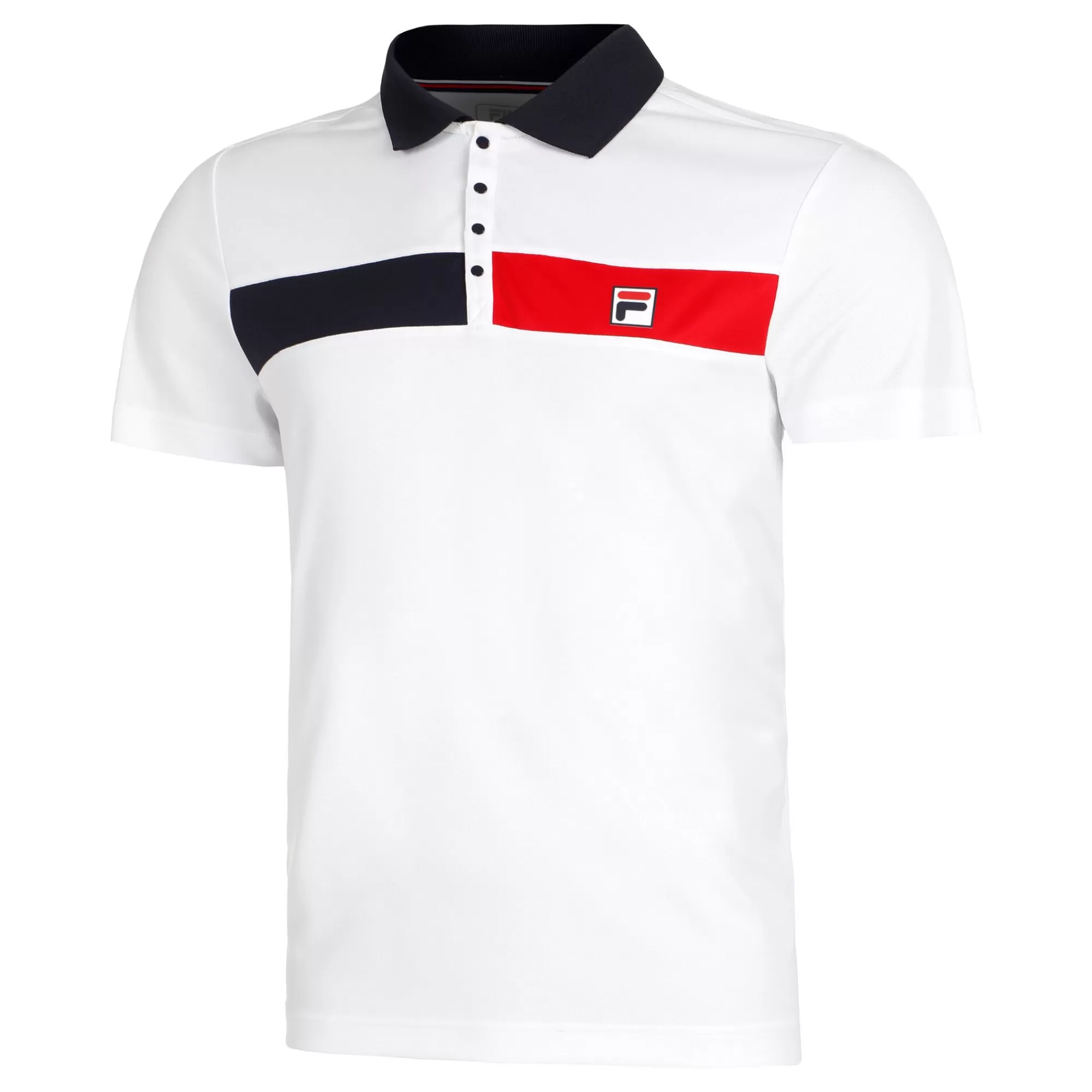 Jayden Polo Men - White, Dark Blue>Fila Clearance