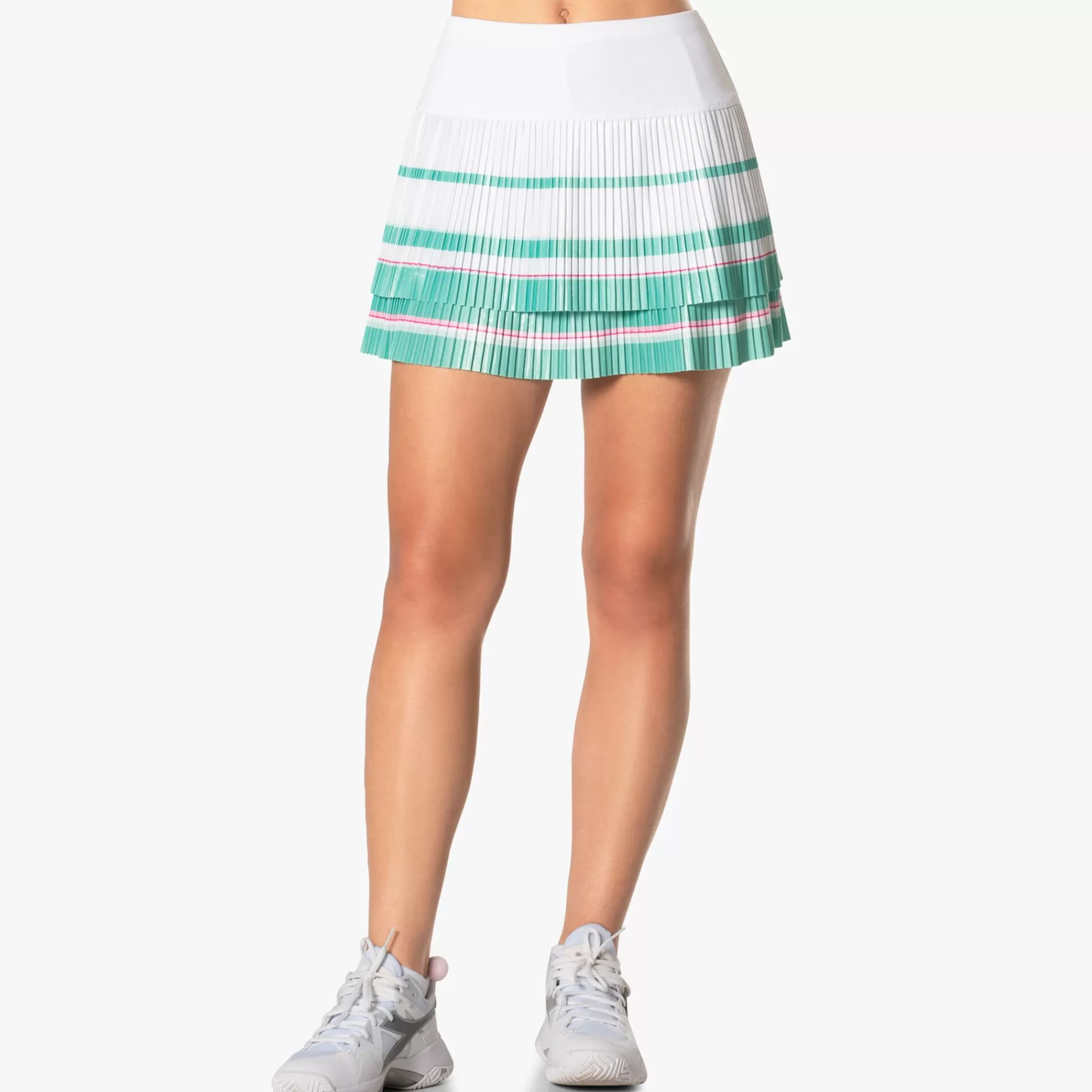 Long Deco Stripe Pleated Skirt Women - White, Multicoloured>Lucky in Love Online