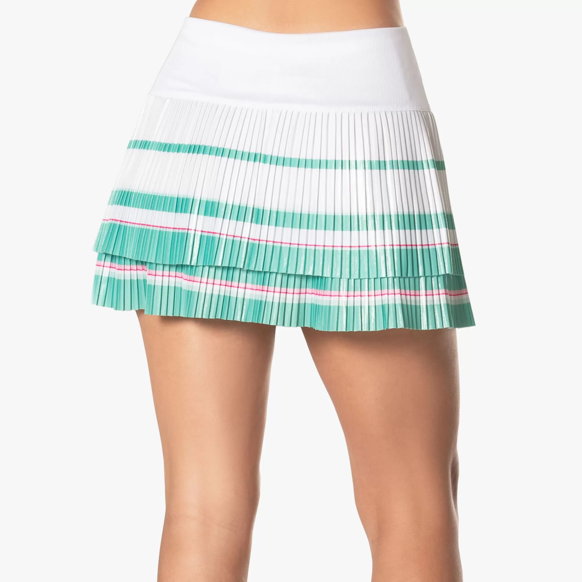 Long Deco Stripe Pleated Skirt Women - White, Multicoloured>Lucky in Love Online