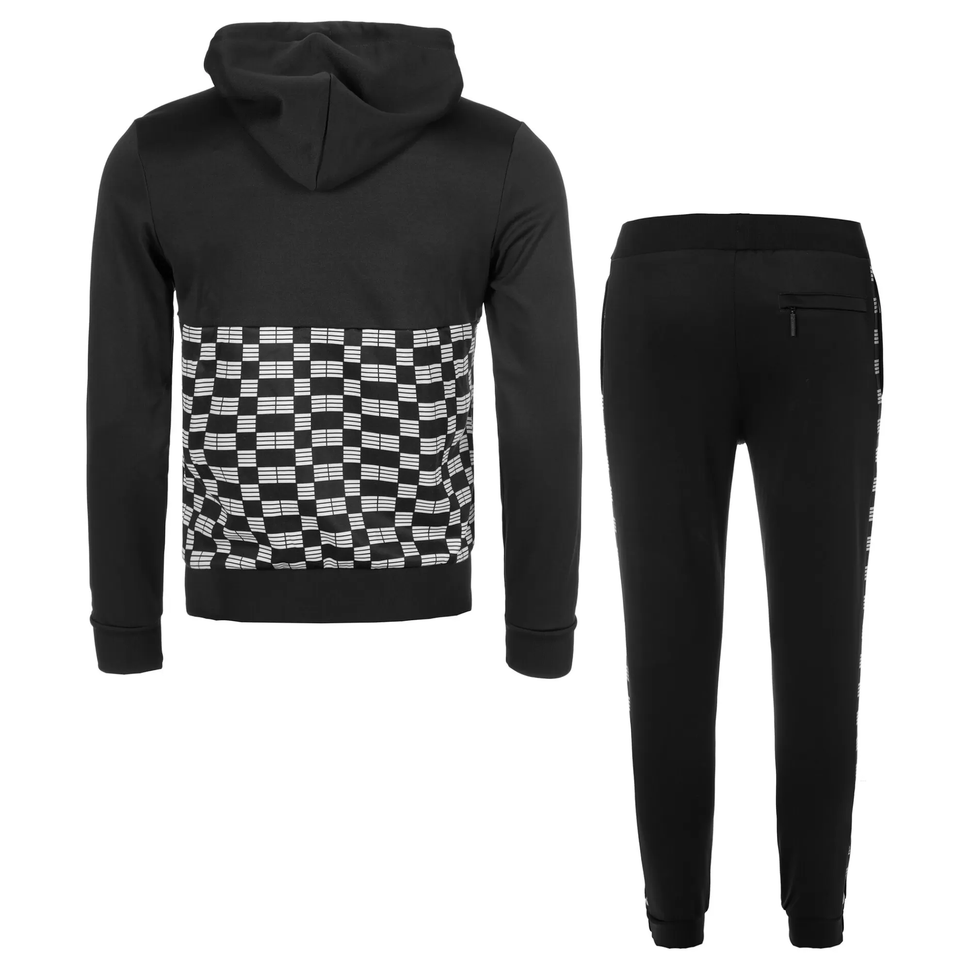 Mosaico Hoody Tracksuit Men - Black, White>Sergio Tacchini Clearance