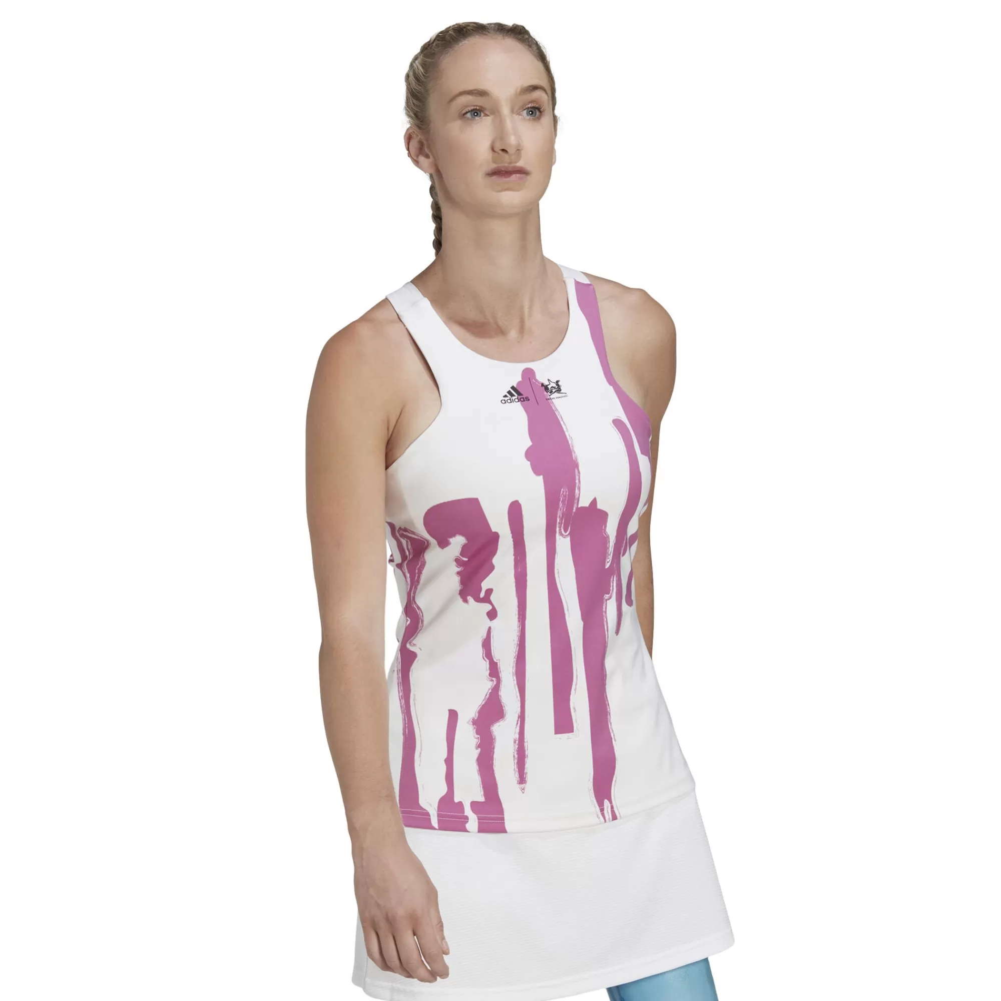 New York Y Tank Top Women - White, Violet>adidas Best