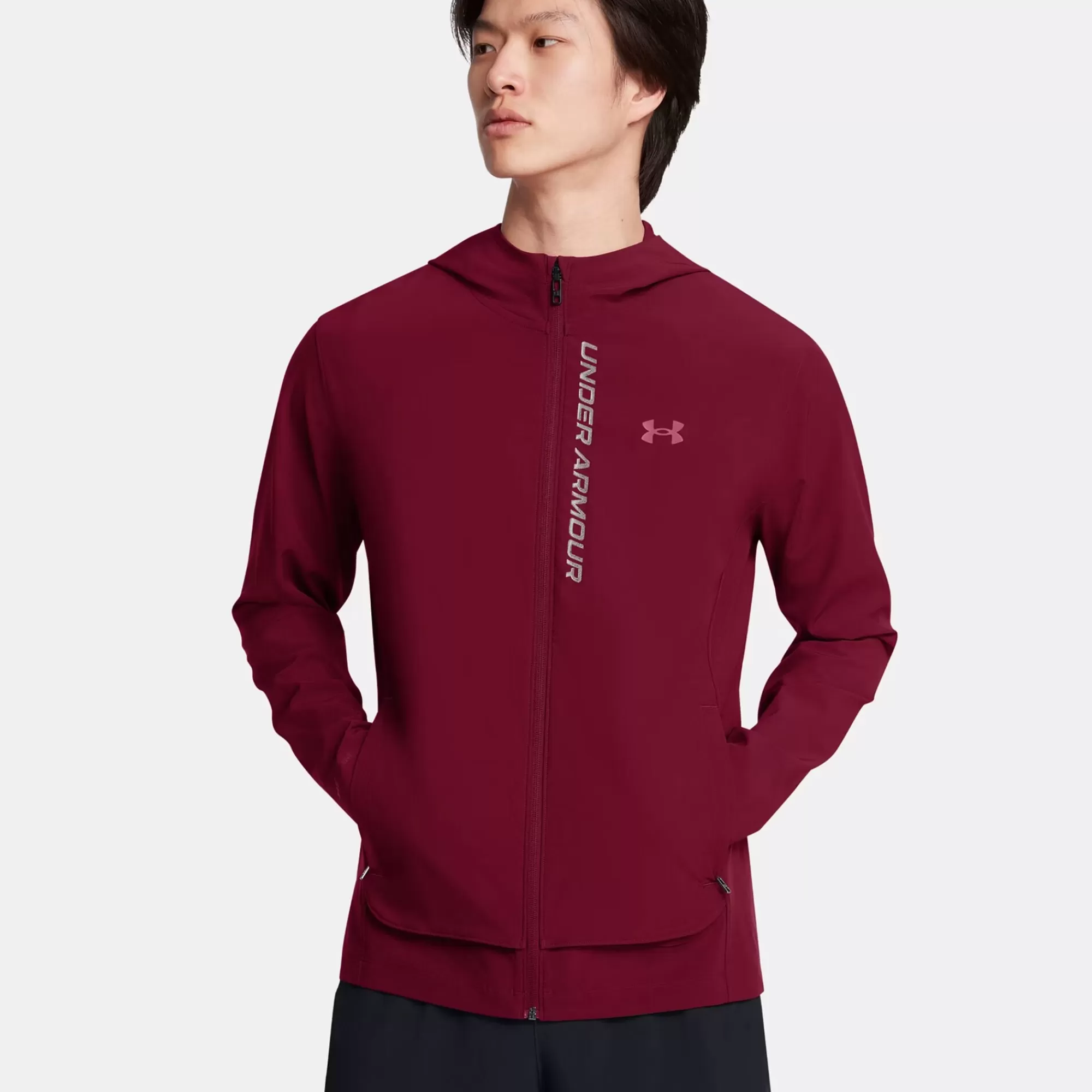 Outrun The Storm Running Jacket Men - Dark Red, Black>Under Armour Flash Sale