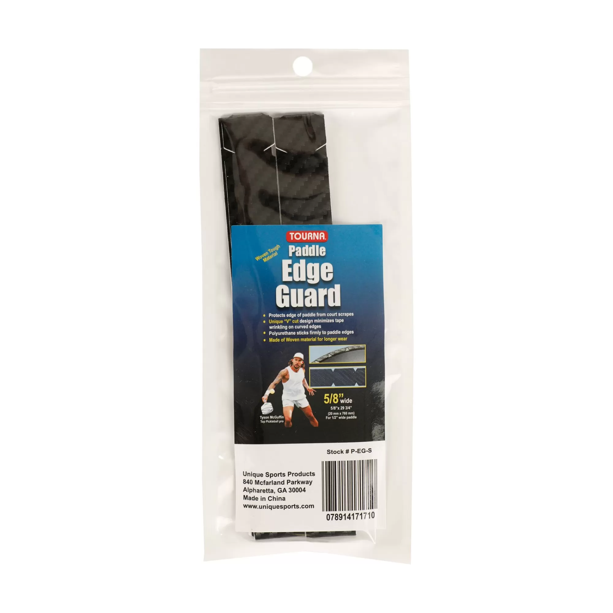 Padel Edge Guard Wooven 15mm Pickleball Frame Protection Tape - Black>Tourna New