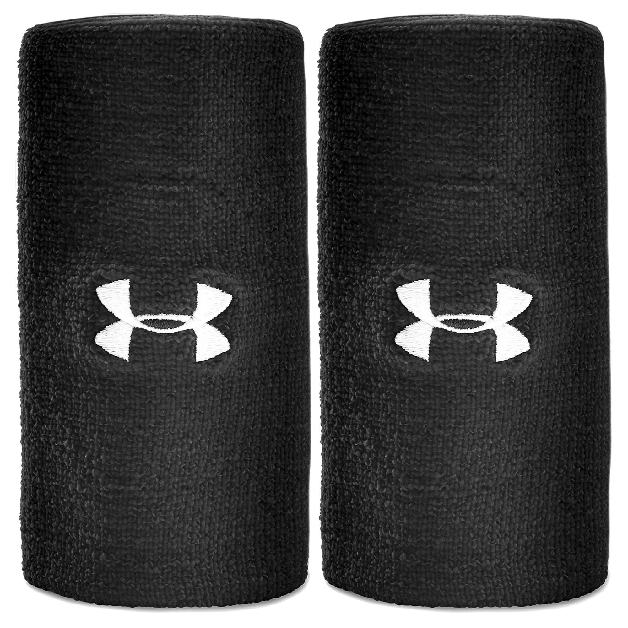 6" Performance Wristband 2 Pack - Black, White>Under Armour Cheap