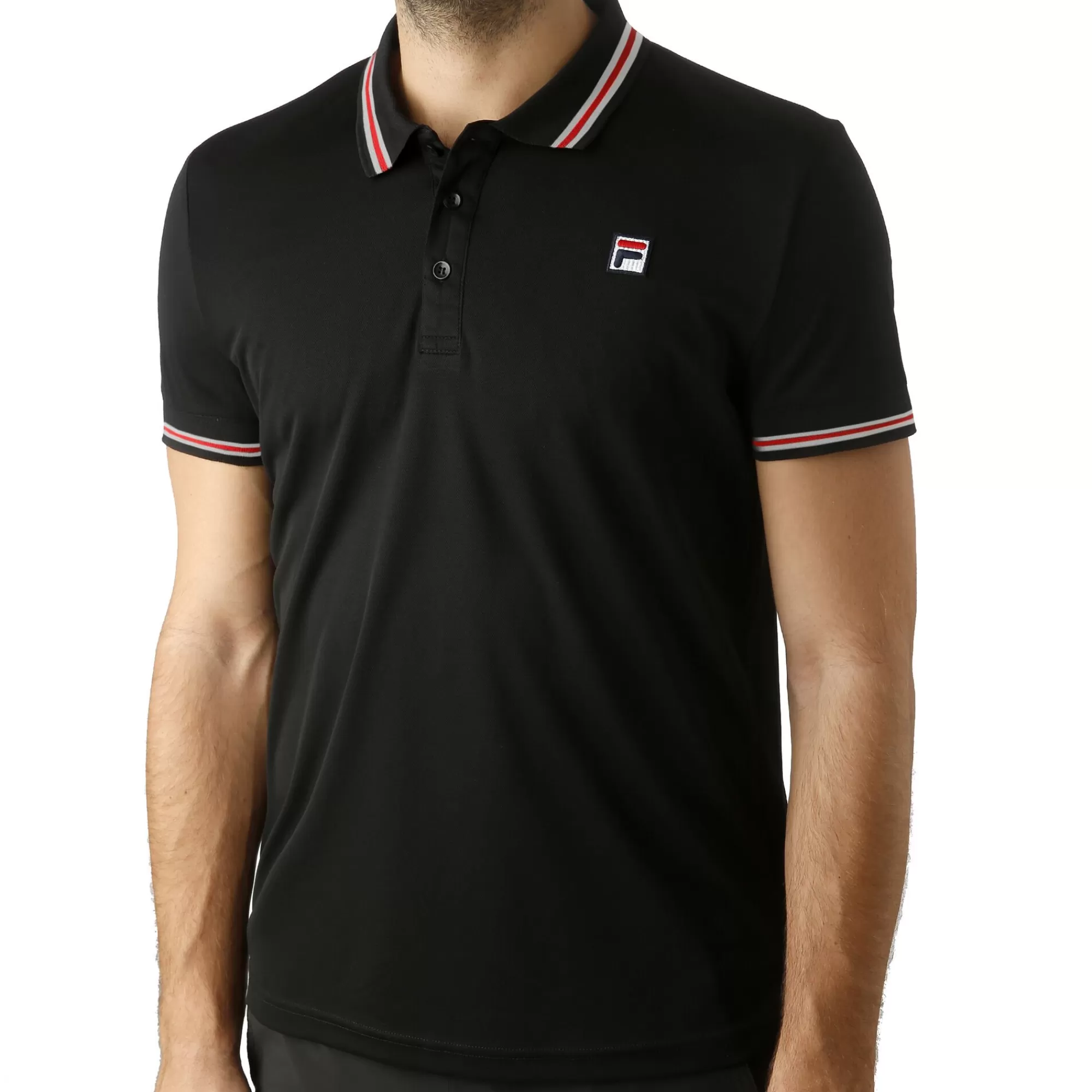 Piro Polo Men - Black, Red>Fila Clearance