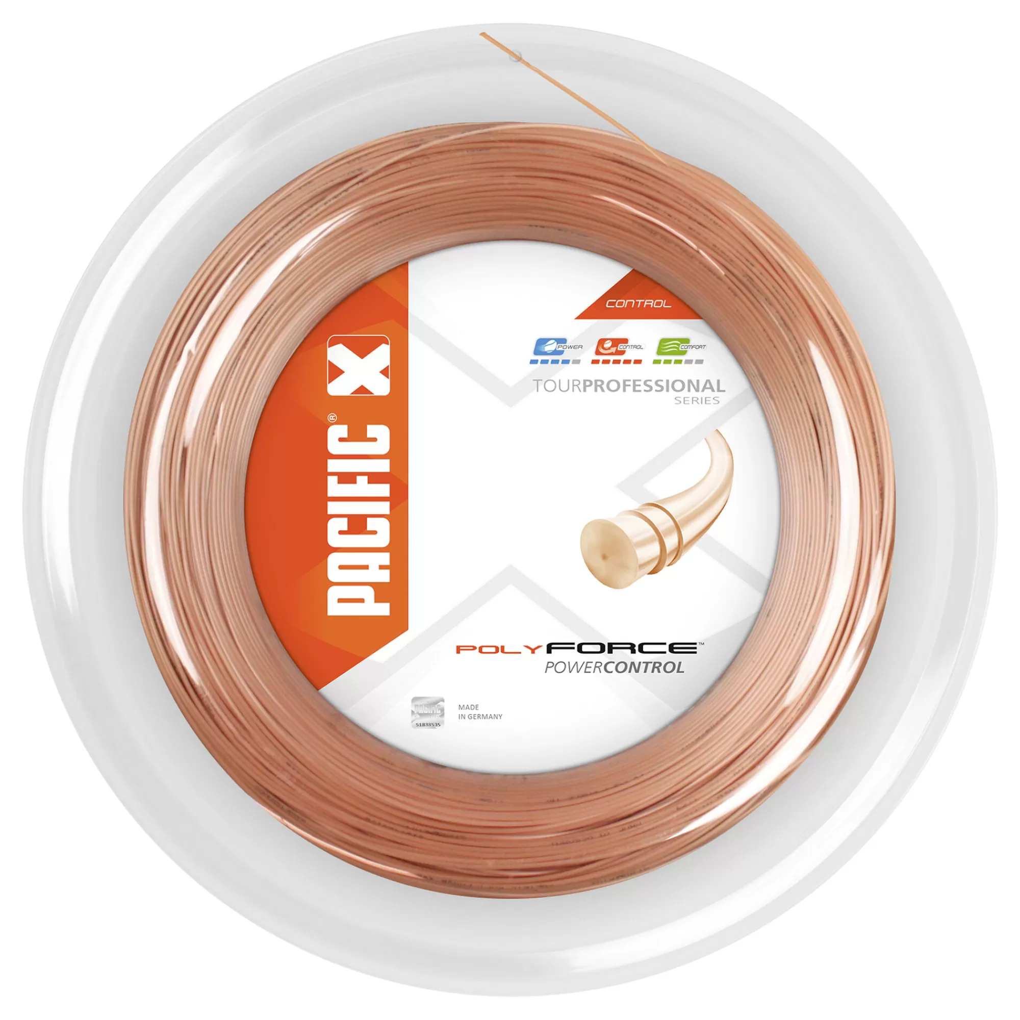 Poly Force String Reel 200m - Neon Orange>Pacific New