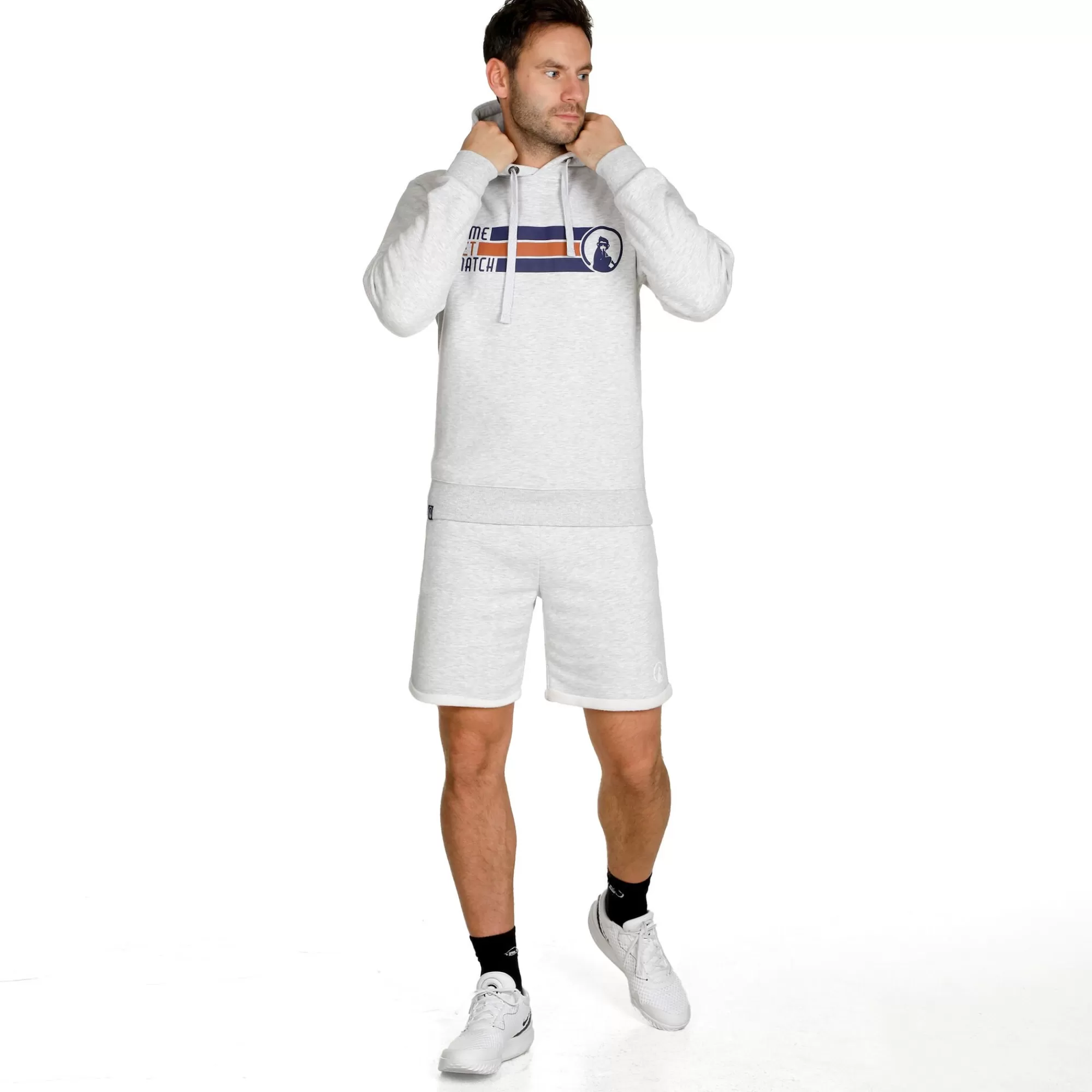 Retro Stripe Block Hoody Men - Lightgrey, Multicoloured>Quiet Please Online