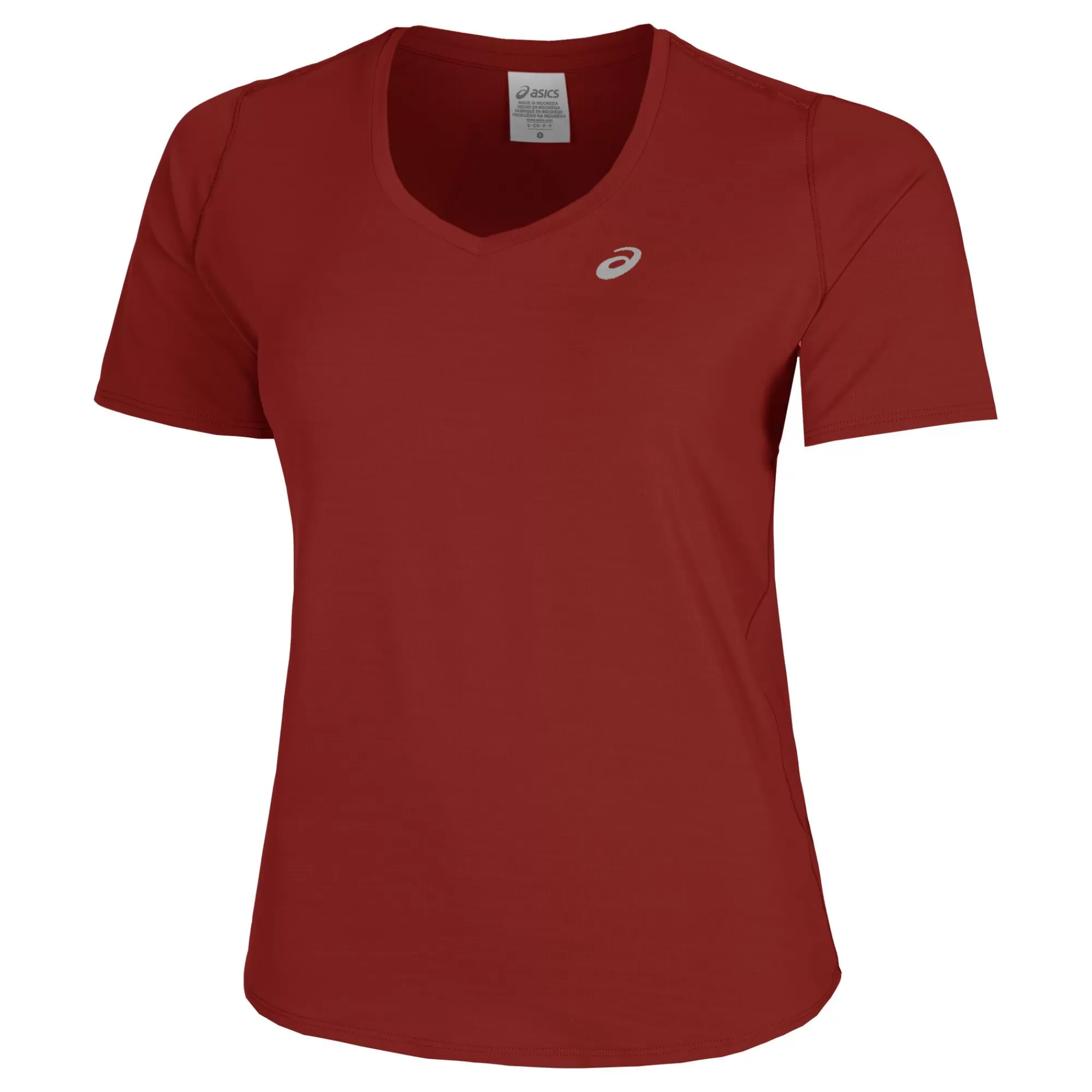 Road V-Neck Running Shirt Women - Dark Red>ASICS Online
