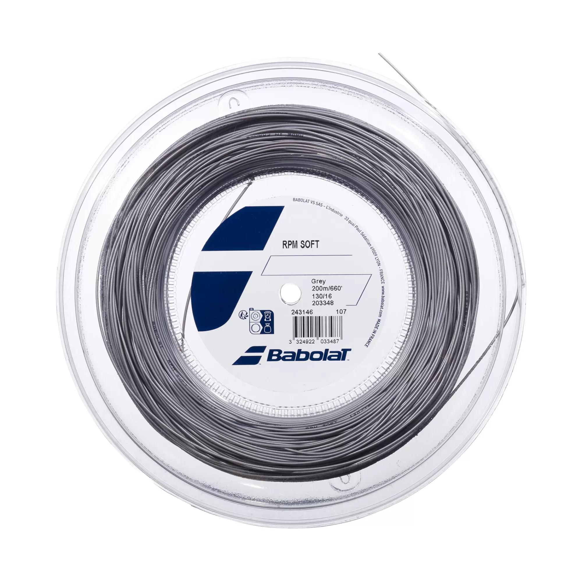 RPM Soft String Reel 200m - Grey>Babolat Flash Sale