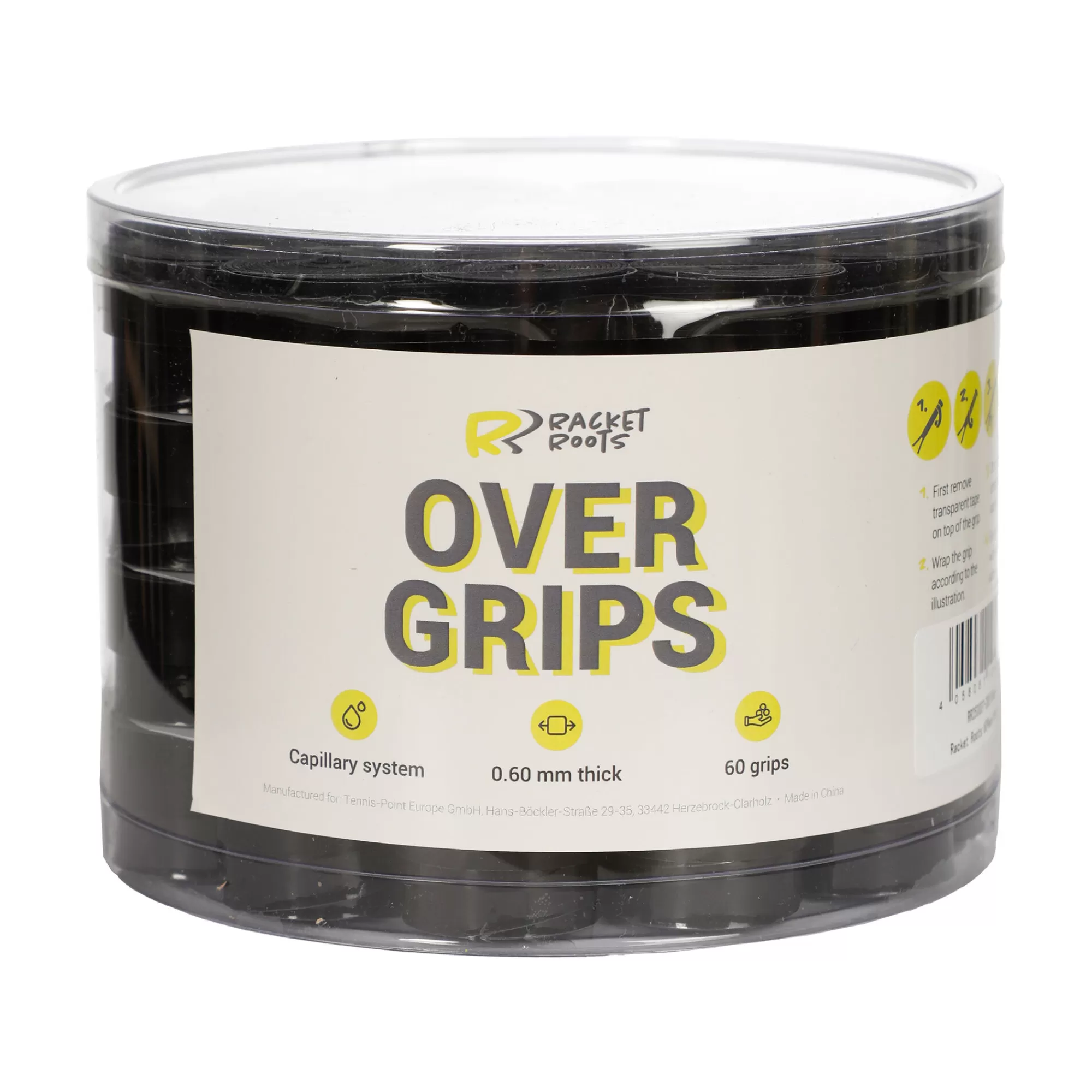 RR Grip Box Of 60 Pcs - Black>Racket Roots Clearance