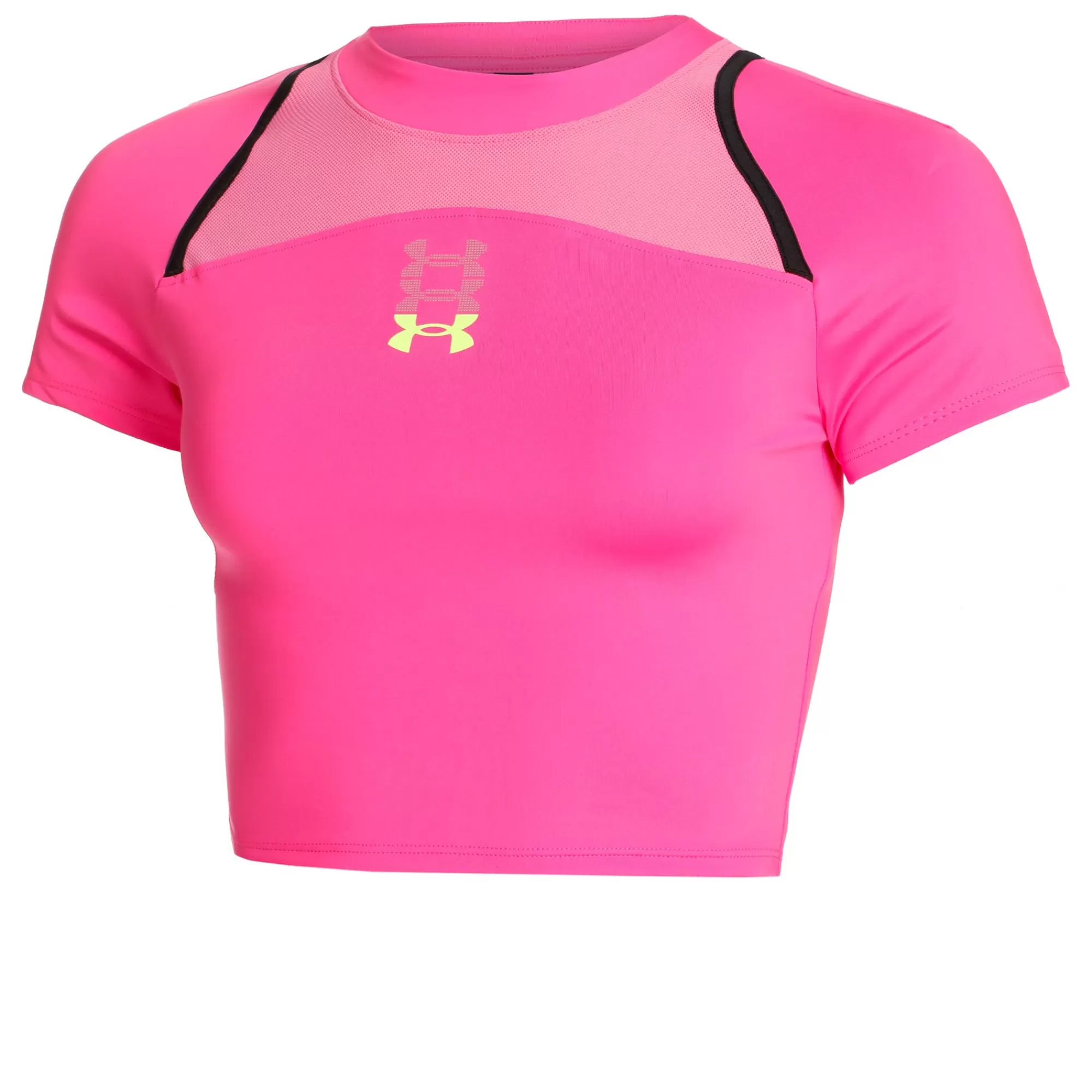 Run Anywhere Crop Running Shirt Women - Pink, Black>Under Armour New