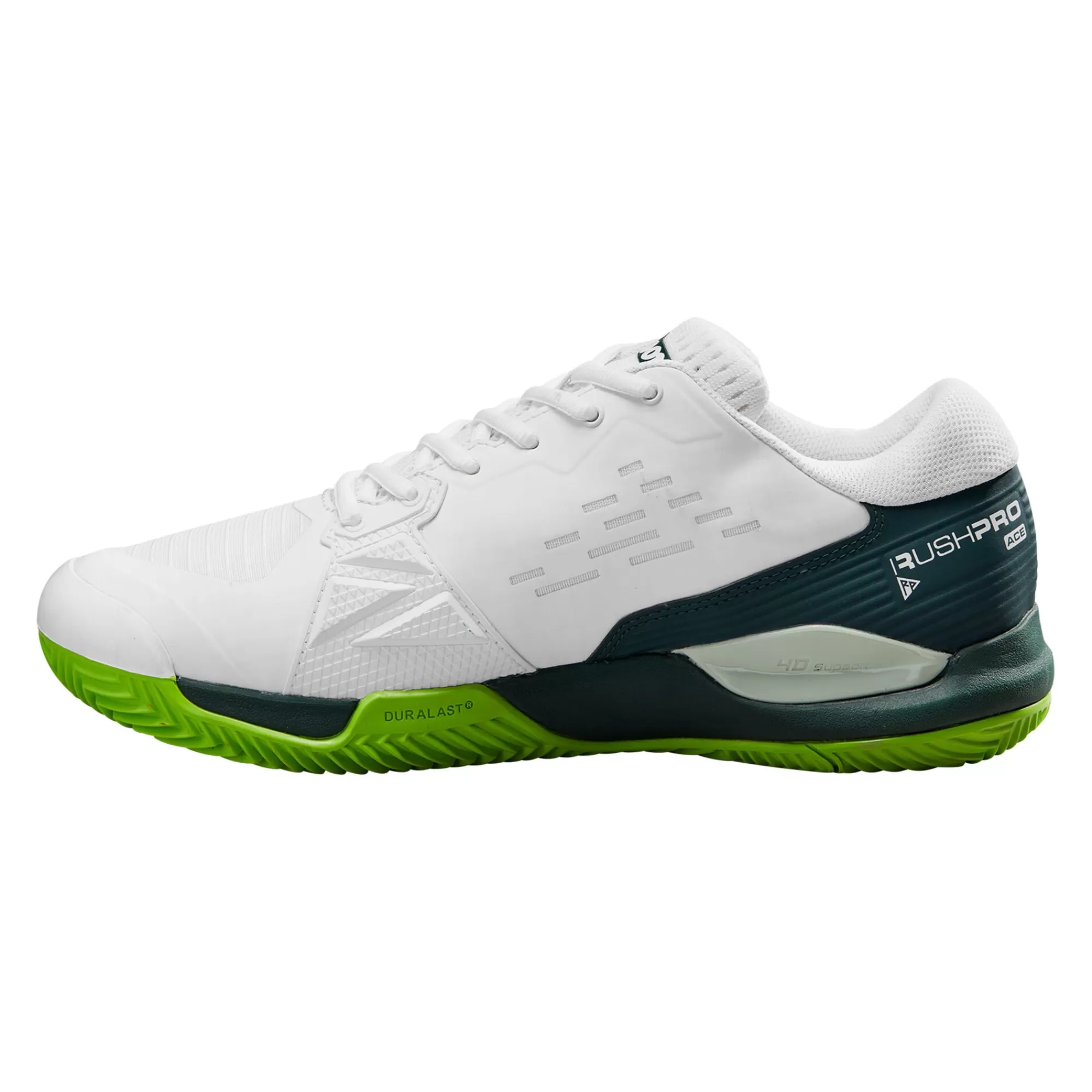 Rush Pro Ace Clay Court Shoe Men - White, Green>Wilson Store