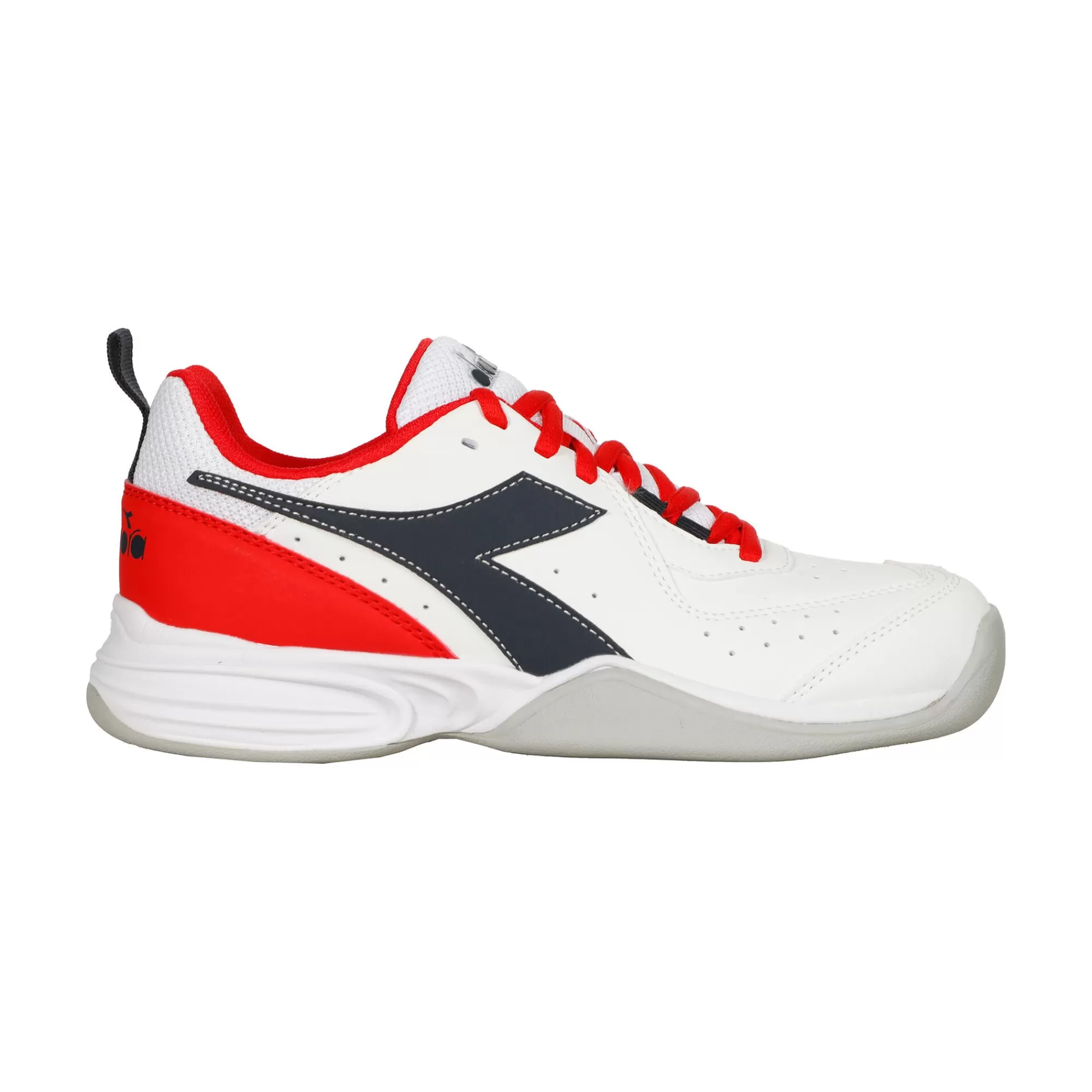 S. Challenge 5 SL Carpet Shoe Kids - White, Red>Diadora Cheap