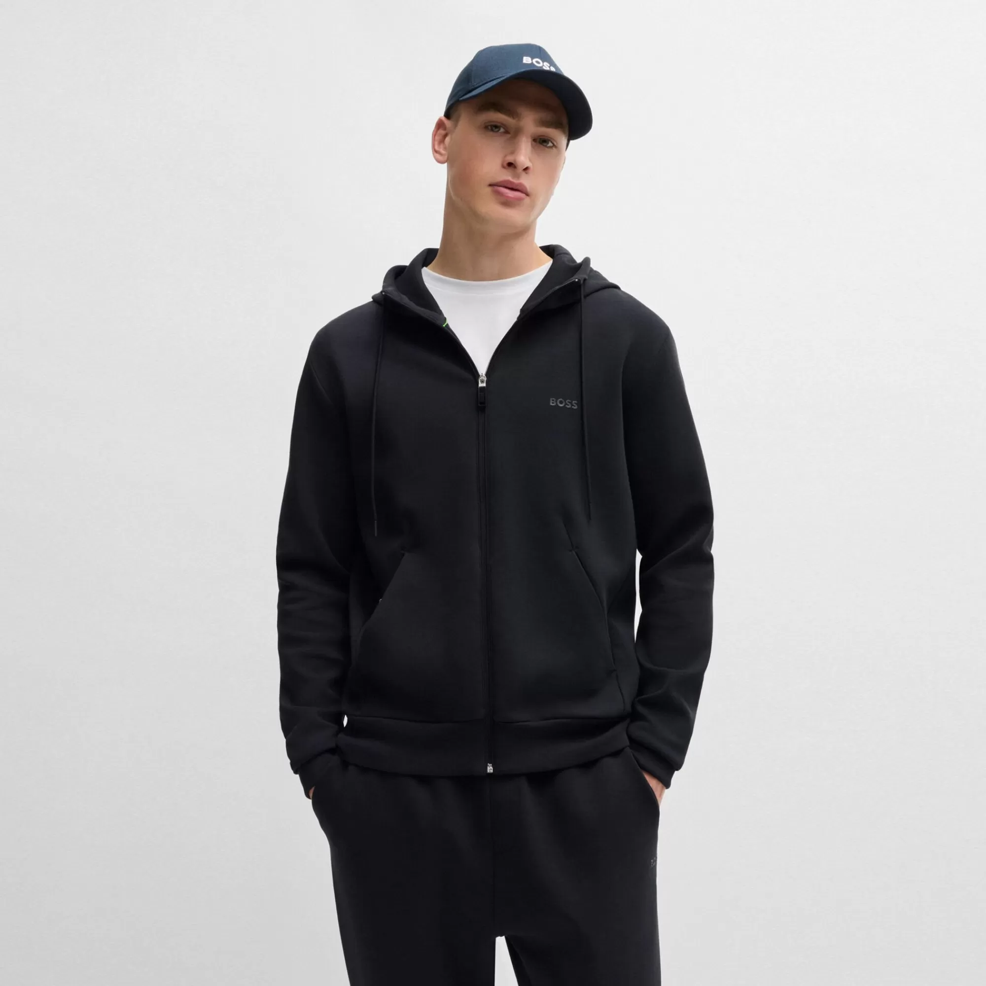 Shaggy Zip Hoodie Men - Dark Blue>BOSS Outlet